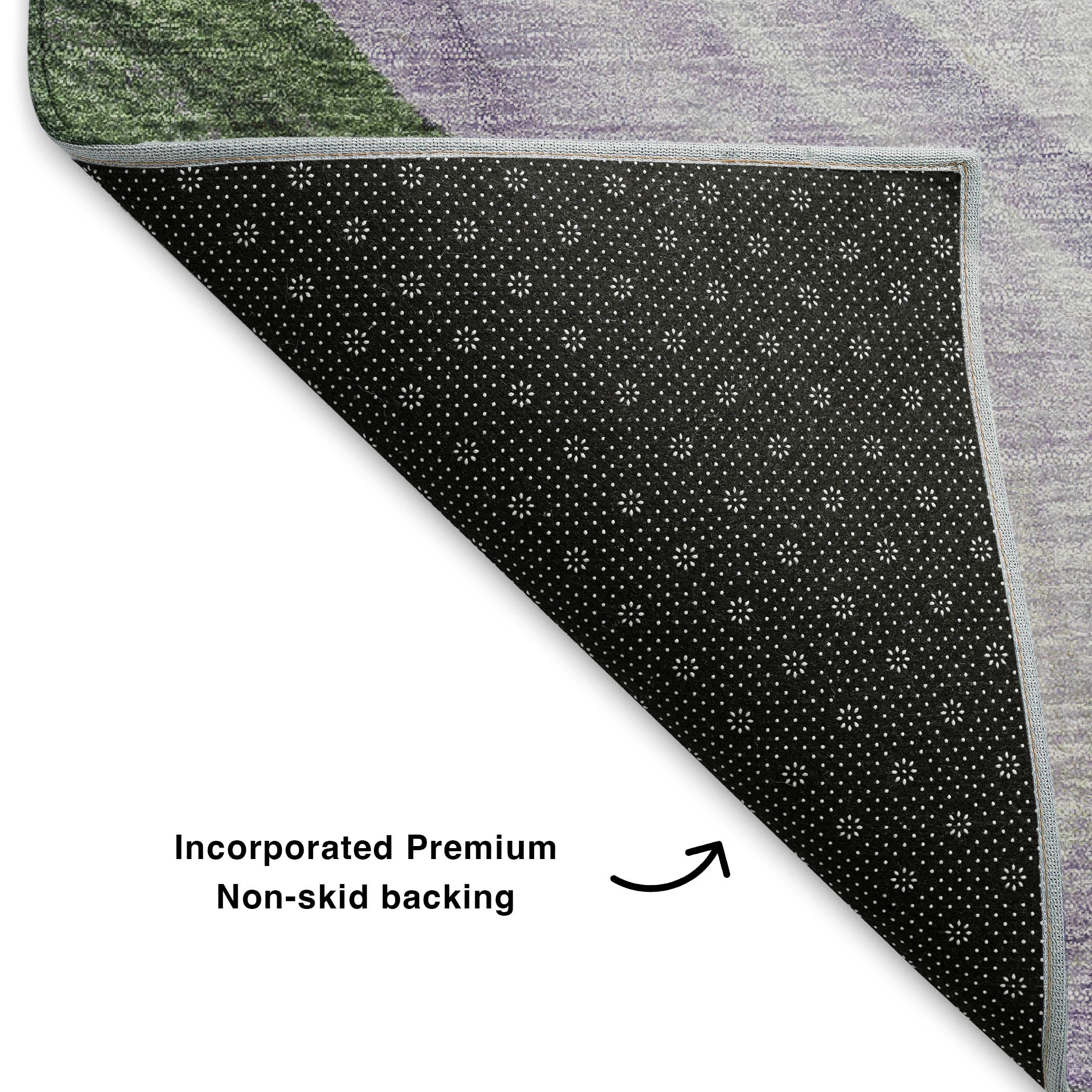 Cartagena Machine Washable Transitional Lavender Purple Rug 1'8" x 2'6" #shape_Rectangle