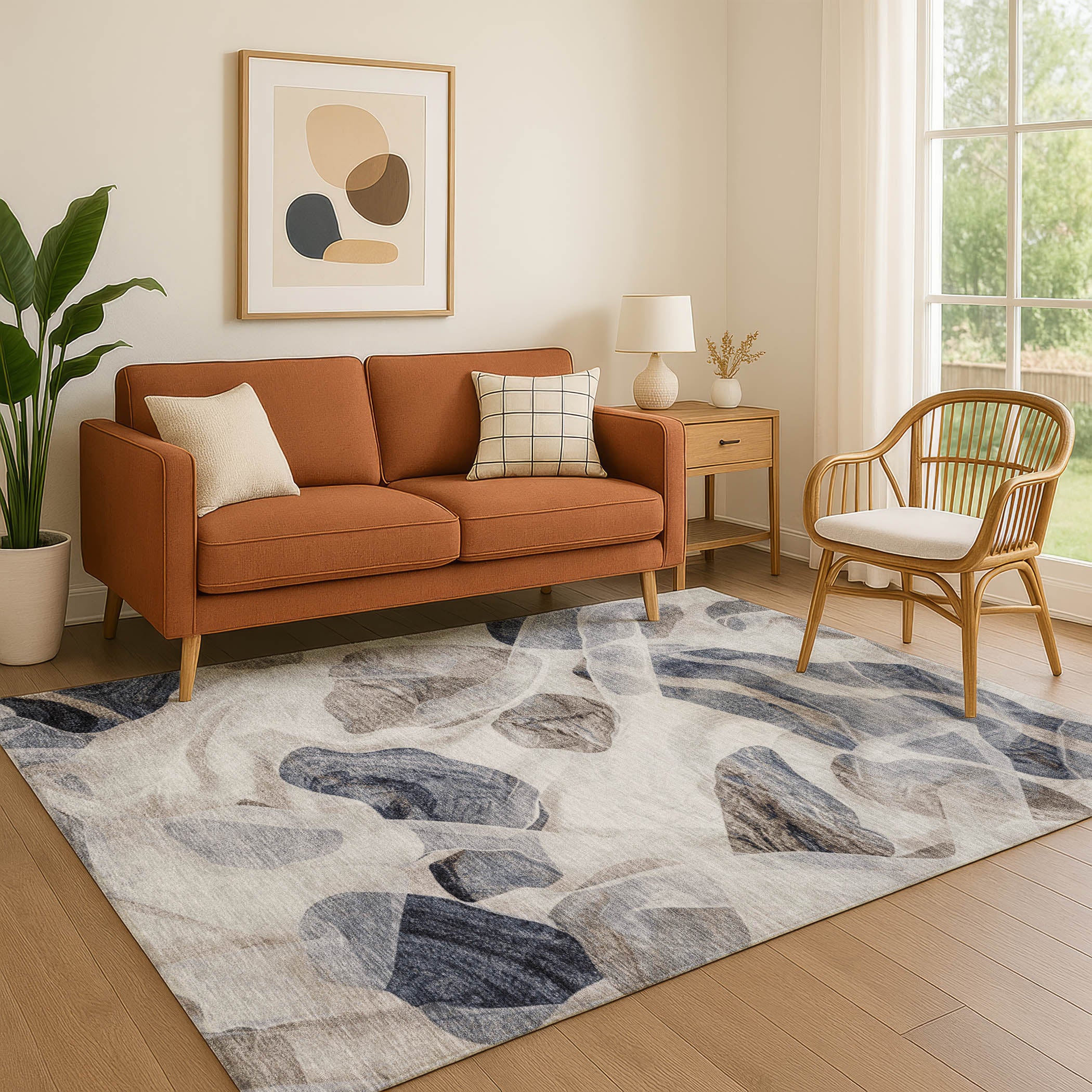 Cartagena Machine Washable Transitional Putty Ivory Rug 2'6" x 3'10" #shape_Rectangle