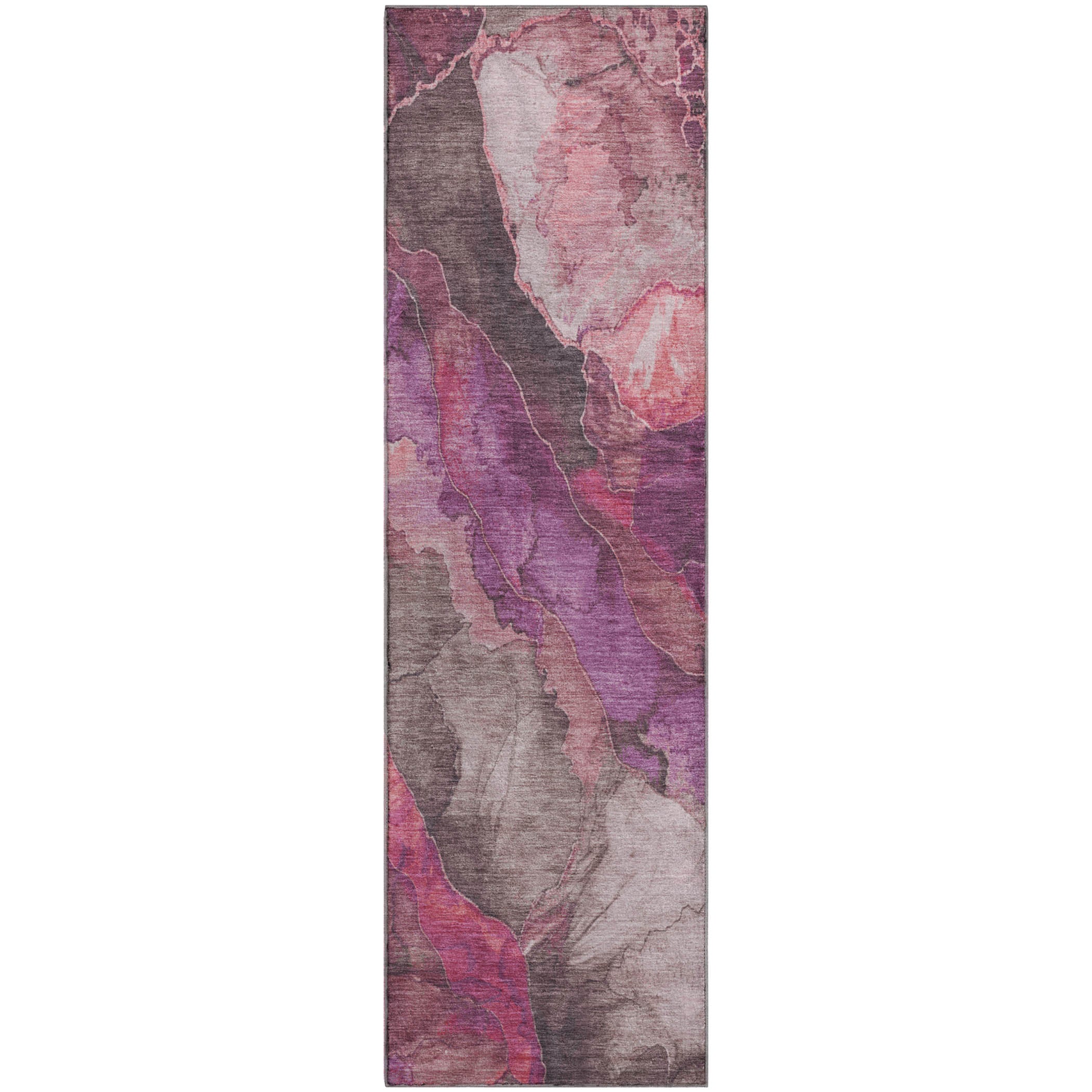 Baku Machine Washable Transitional Blush Pink Rug 2'3" x 7'6" #shape_Runner