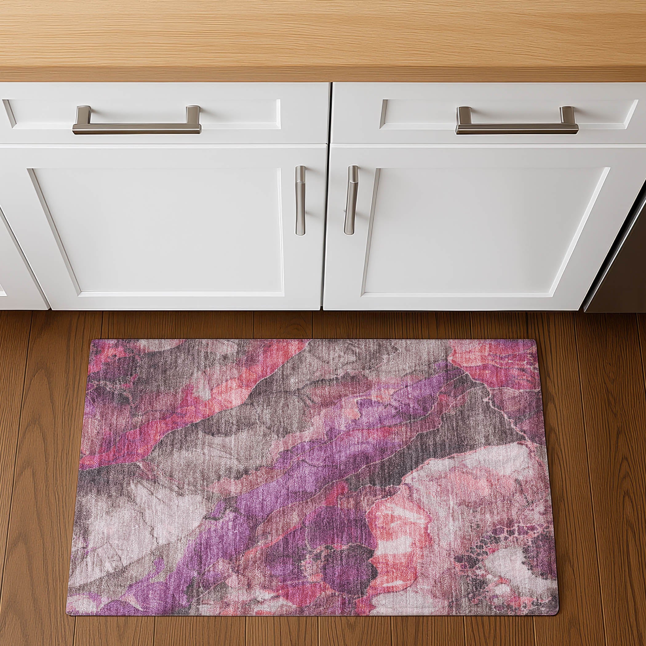 Baku Machine Washable Transitional Blush Pink Rug 1'8" x 2'6" #shape_Rectangle