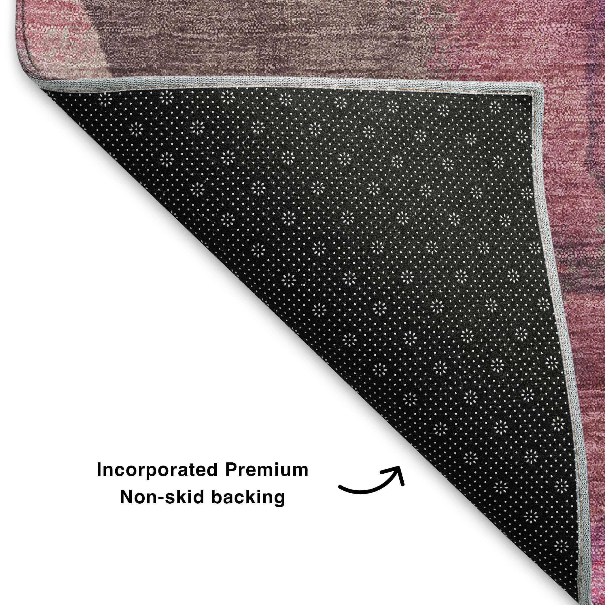 Baku Machine Washable Transitional Blush Pink Rug 1'8" x 2'6" #shape_Rectangle