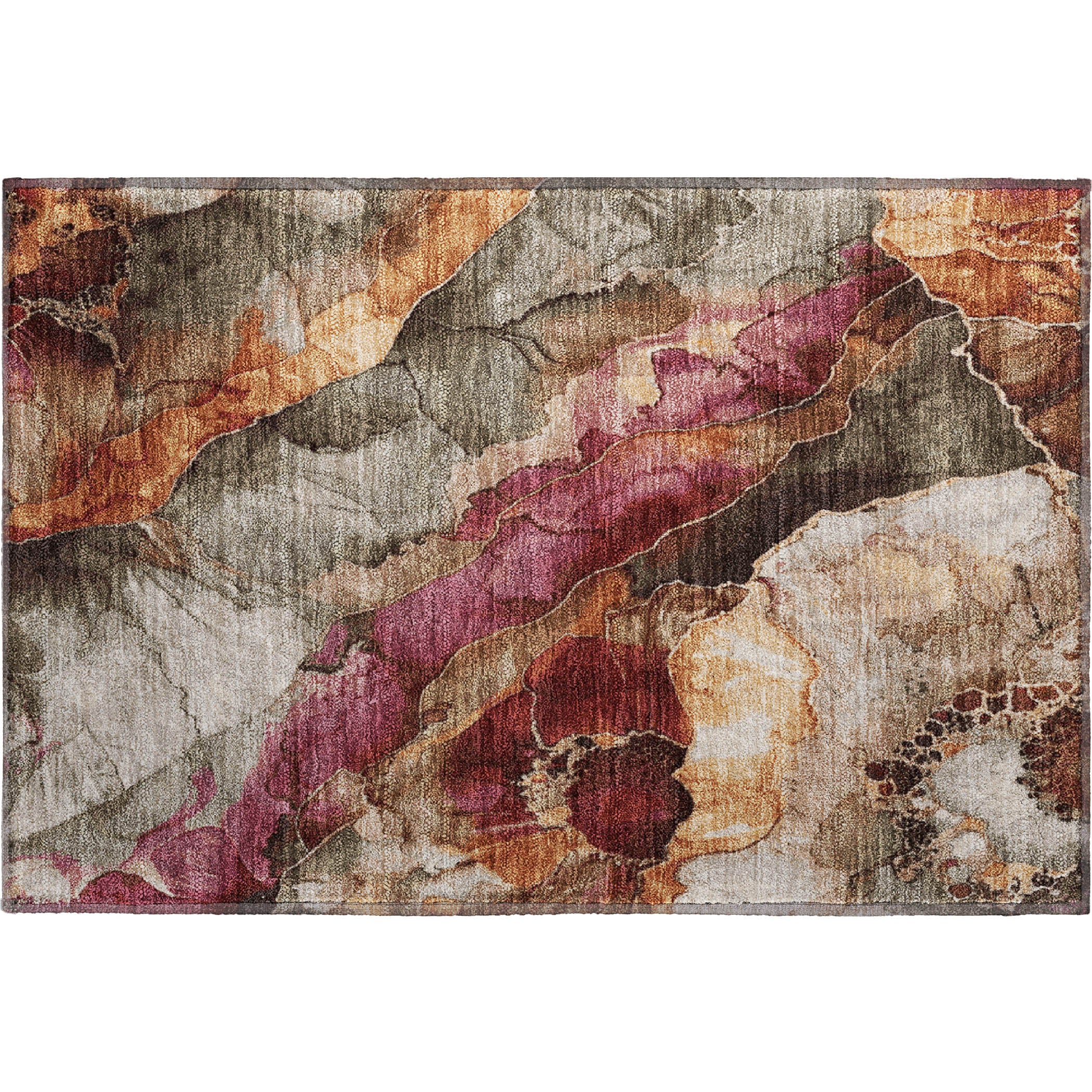 Baku Machine Washable Transitional Khaki Brown Rug 1'8" x 2'6" #shape_Rectangle