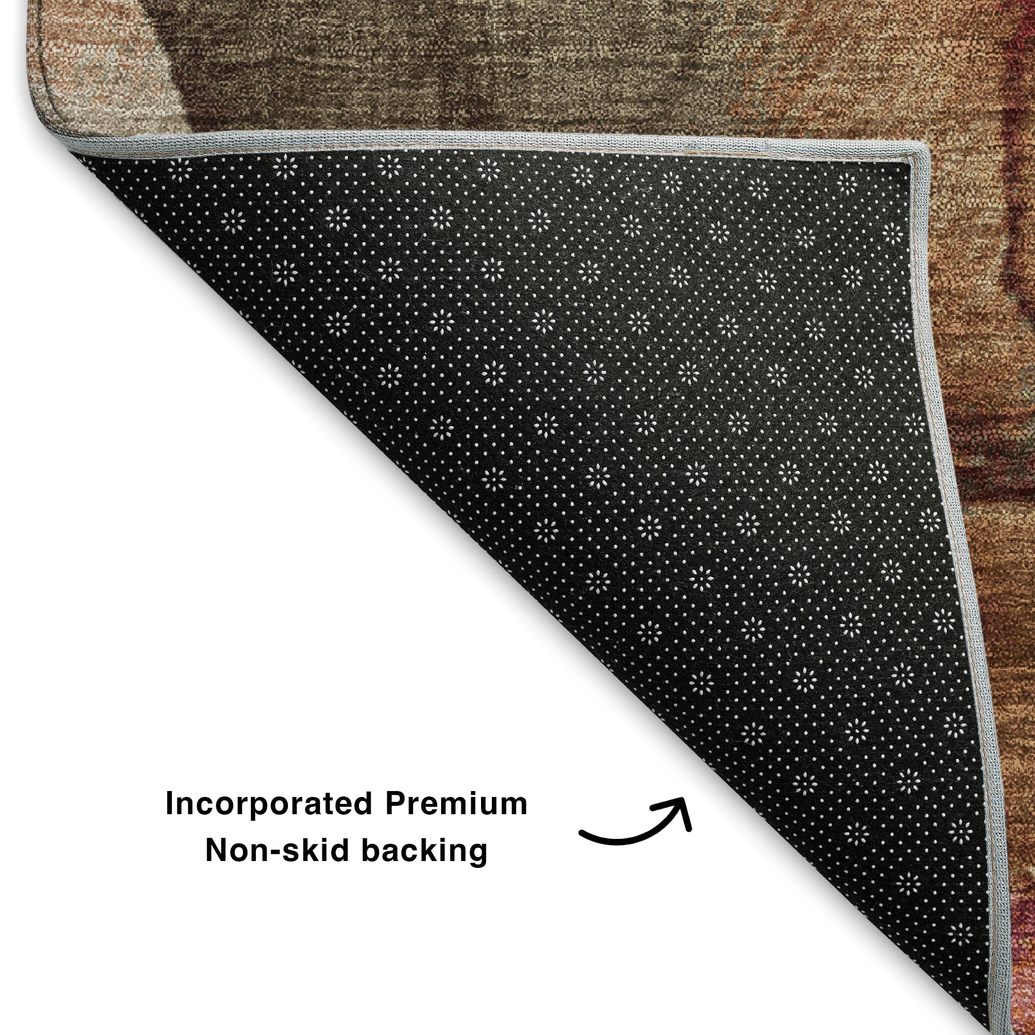 Baku Machine Washable Transitional Khaki Brown Rug 1'8" x 2'6" #shape_Rectangle