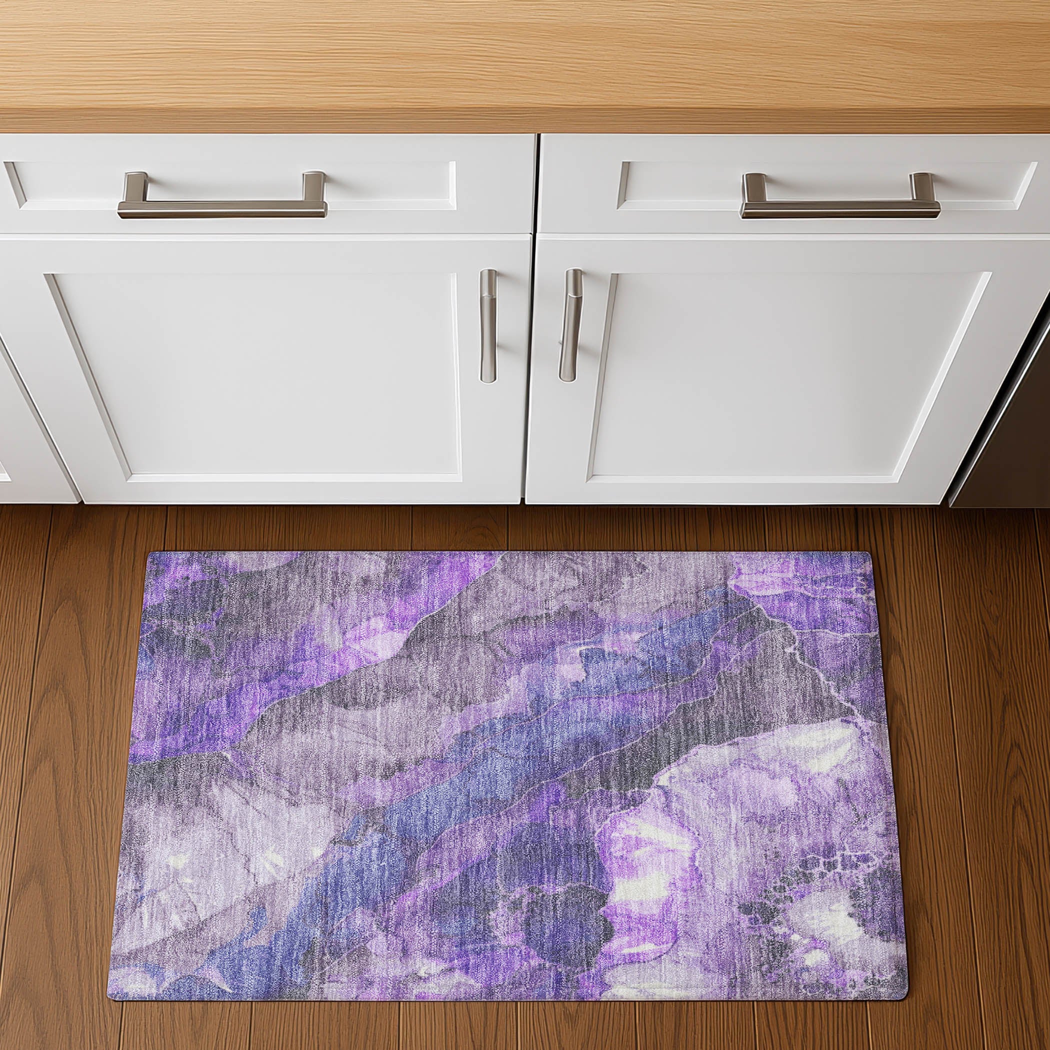 Baku Machine Washable Transitional Lavender Purple Rug 1'8" x 2'6" #shape_Rectangle