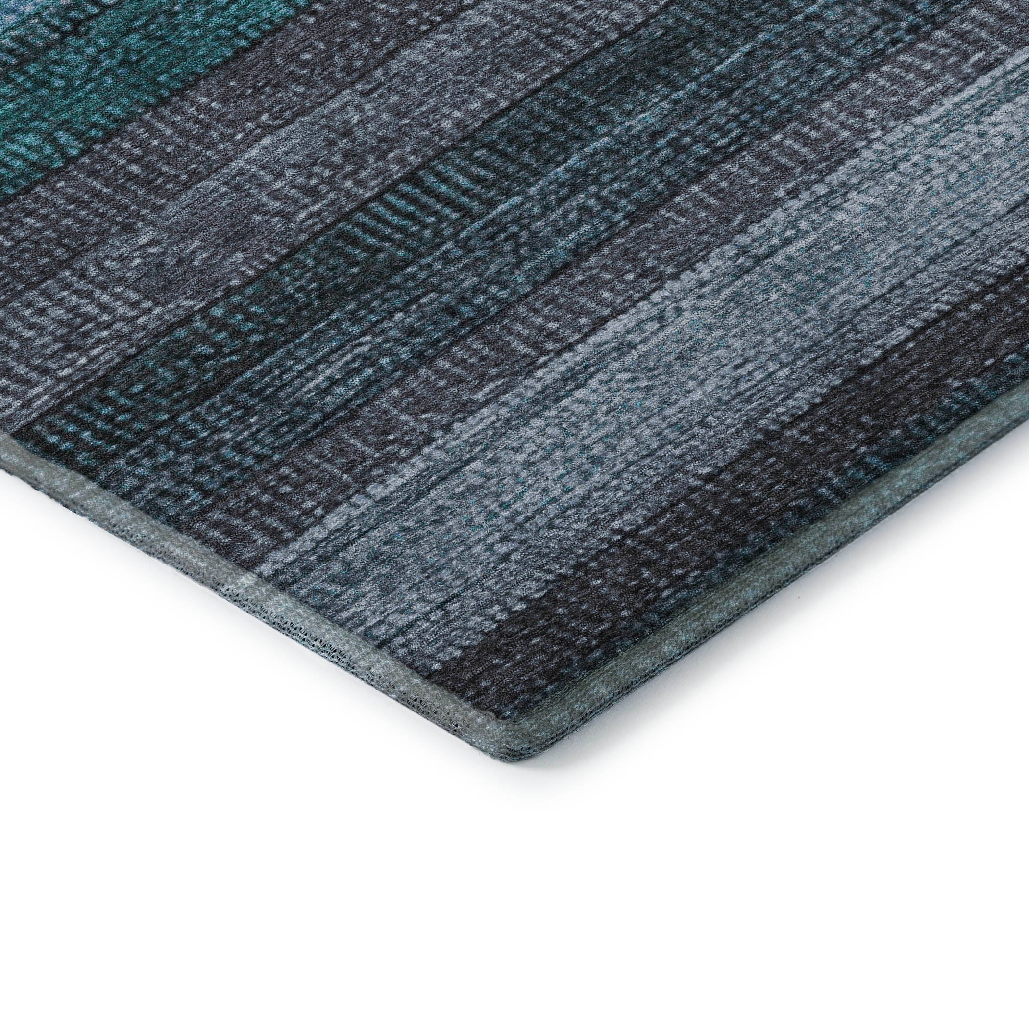 Santorini Machine Washable Transitional Teal Rug 1'8" x 2'6" #shape_Rectangle