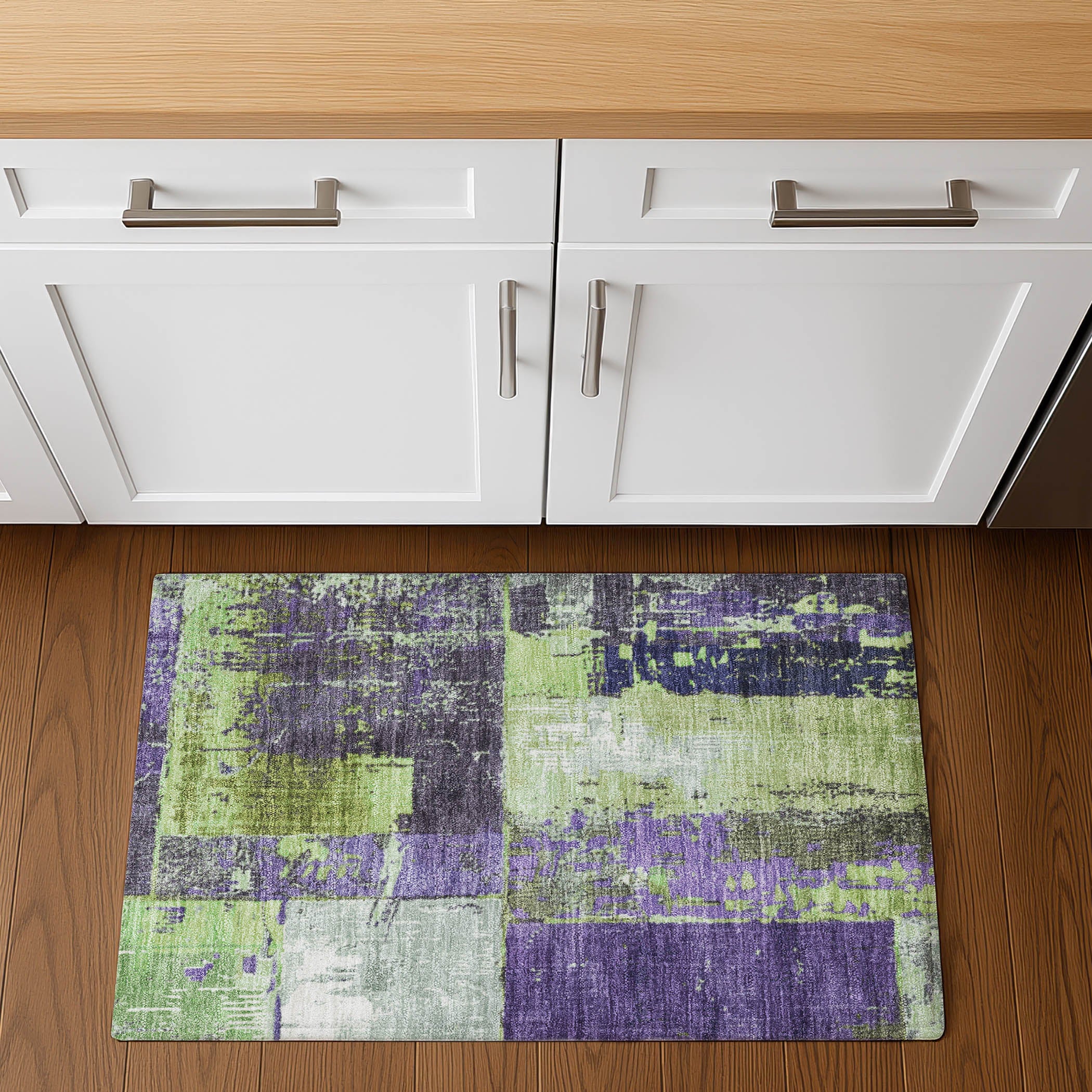 Reykjavik Machine Washable Transitional Aloe Green Rug 1'8" x 2'6" #shape_Rectangle
