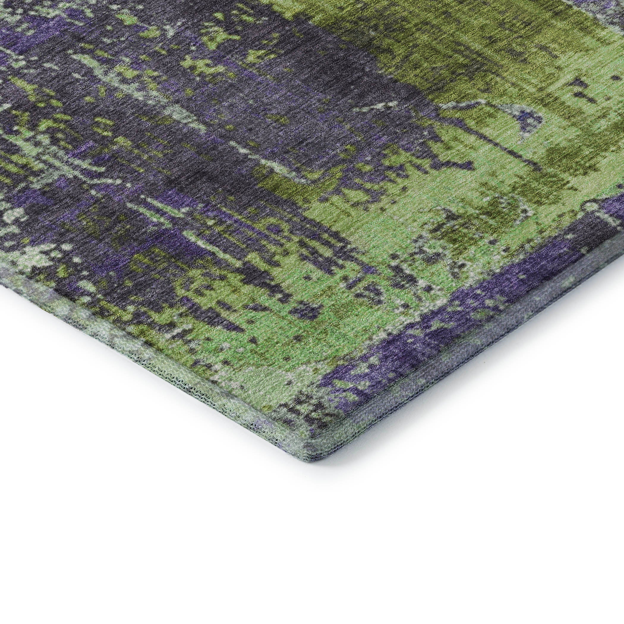 Reykjavik Machine Washable Transitional Aloe Green Rug 1'8" x 2'6" #shape_Rectangle
