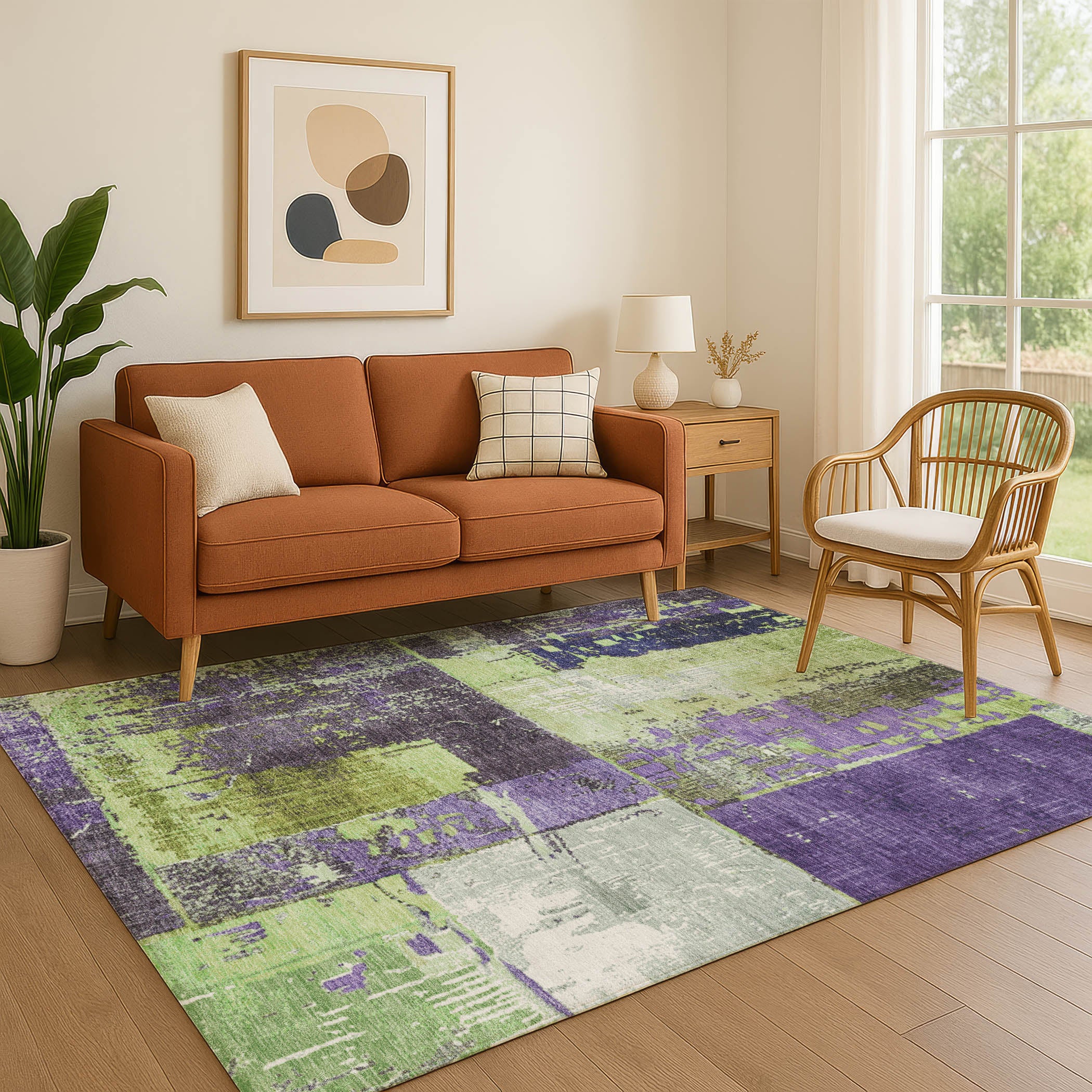 Reykjavik Machine Washable Transitional Aloe Green Rug 2'6" x 3'10" #shape_Rectangle