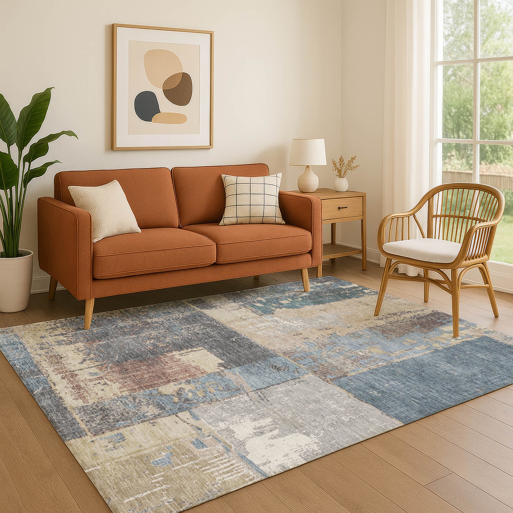 Reykjavik Machine Washable Transitional Beige Brown Rug 2'6" x 3'10" #shape_Rectangle
