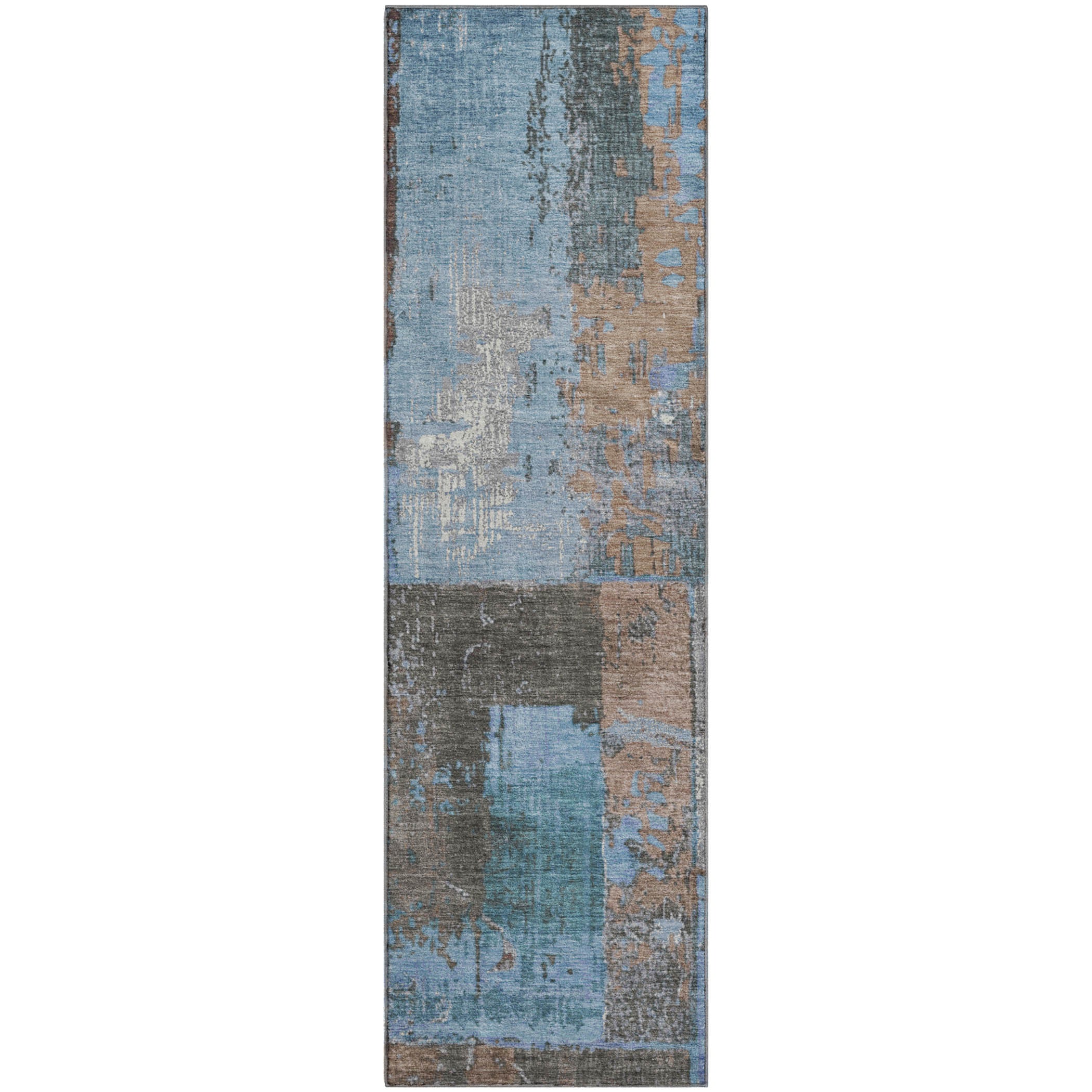 Reykjavik Machine Washable Transitional Taupe Brown Rug 2'3" x 7'6" #shape_Runner