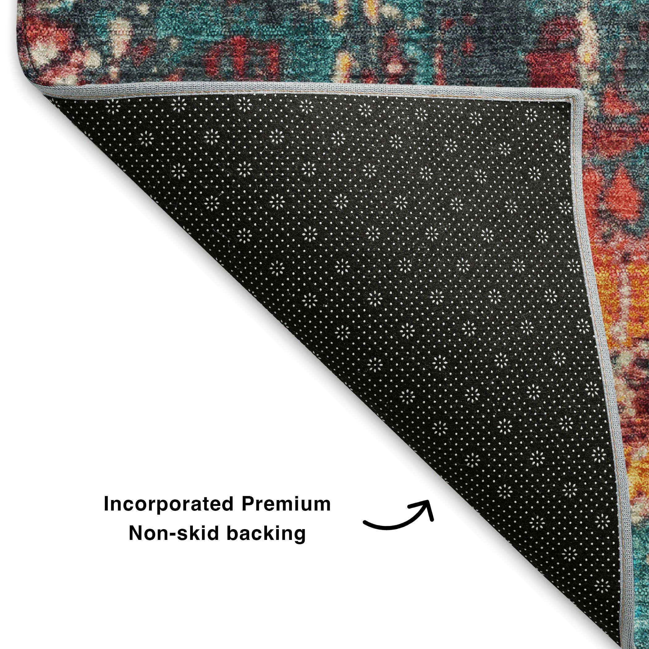 Reykjavik Machine Washable Transitional Teal Rug 1'8" x 2'6" #shape_Rectangle