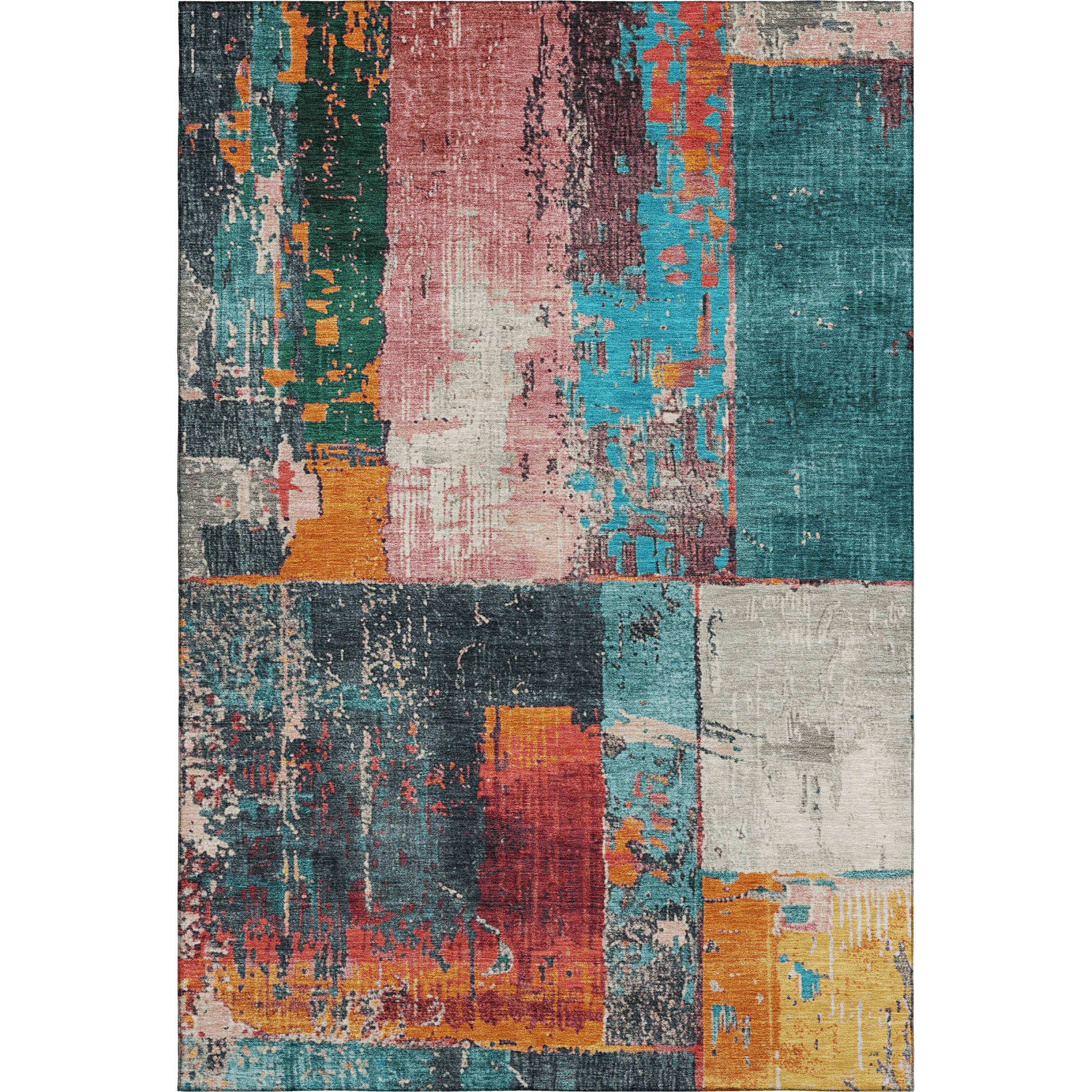 Reykjavik Machine Washable Transitional Teal Rug 2'6" x 3'10" #shape_Rectangle