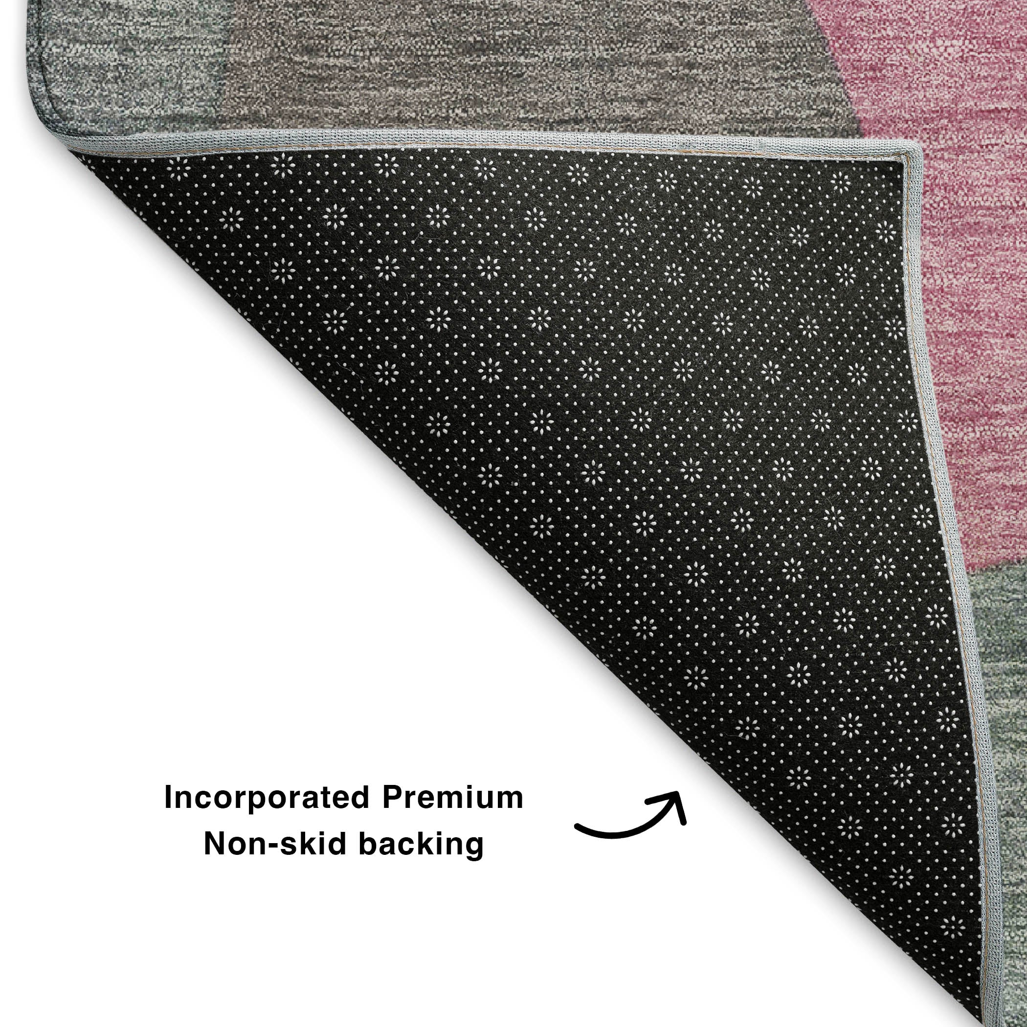 Bangkok Machine Washable Transitional Blush Pink Rug 1'8" x 2'6" #shape_Rectangle