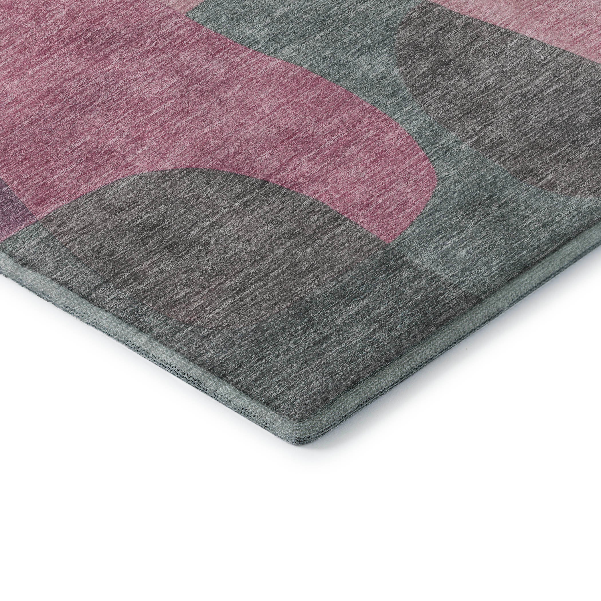 Bangkok Machine Washable Transitional Blush Pink Rug 1'8" x 2'6" #shape_Rectangle