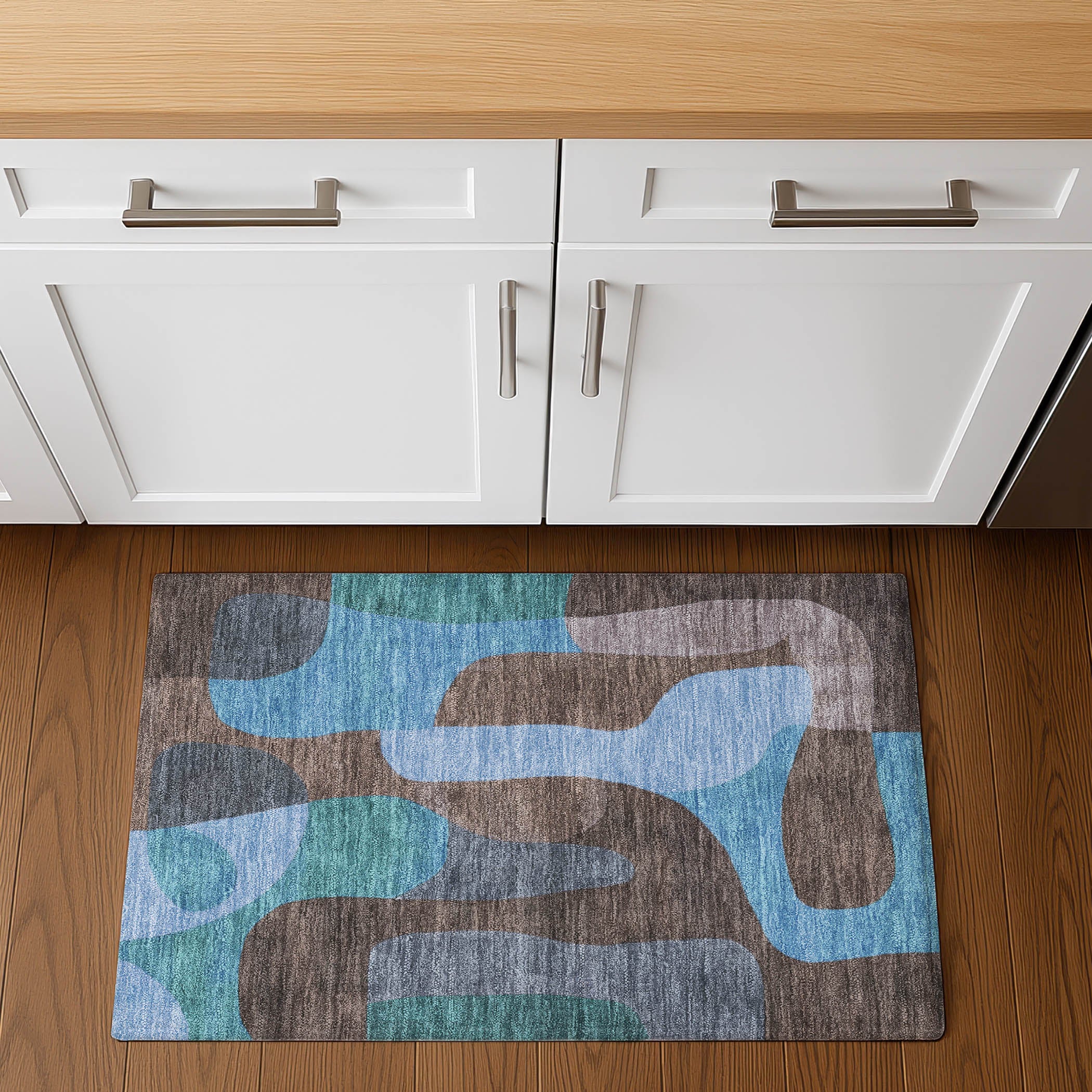 Bangkok Machine Washable Transitional Brown Rug 1'8" x 2'6" #shape_Rectangle