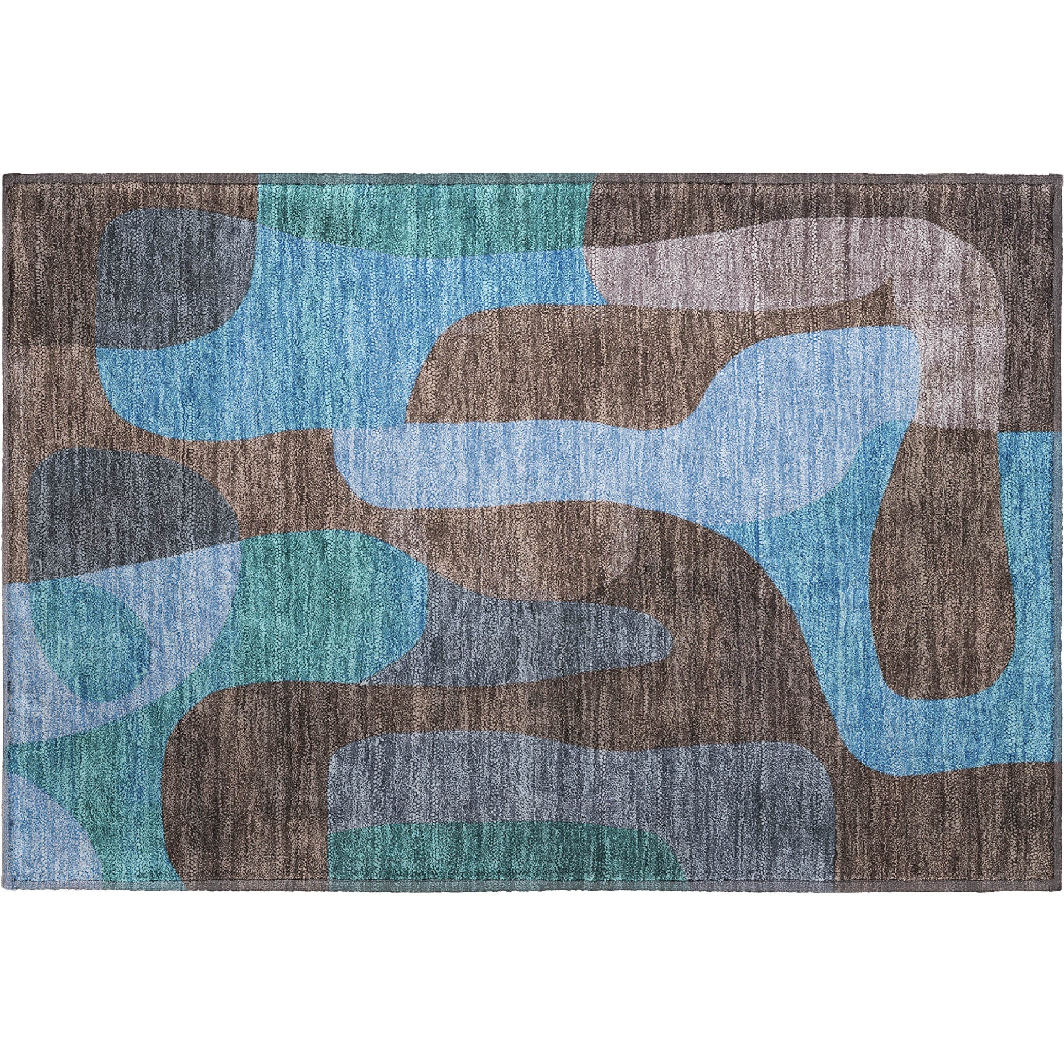 Bangkok Machine Washable Transitional Brown Rug 1'8" x 2'6" #shape_Rectangle