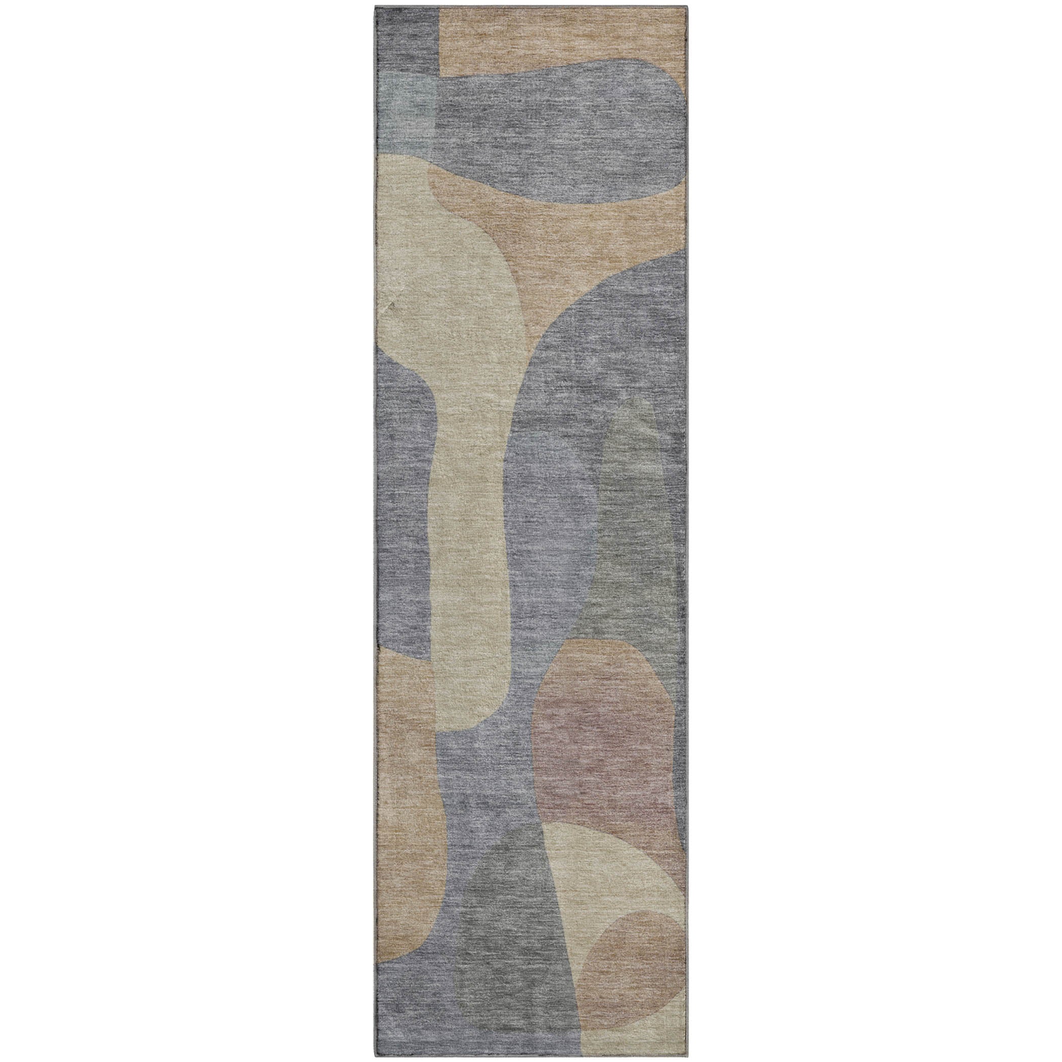 Bangkok Machine Washable Transitional Gray Rug 2'3" x 7'6" #shape_Runner