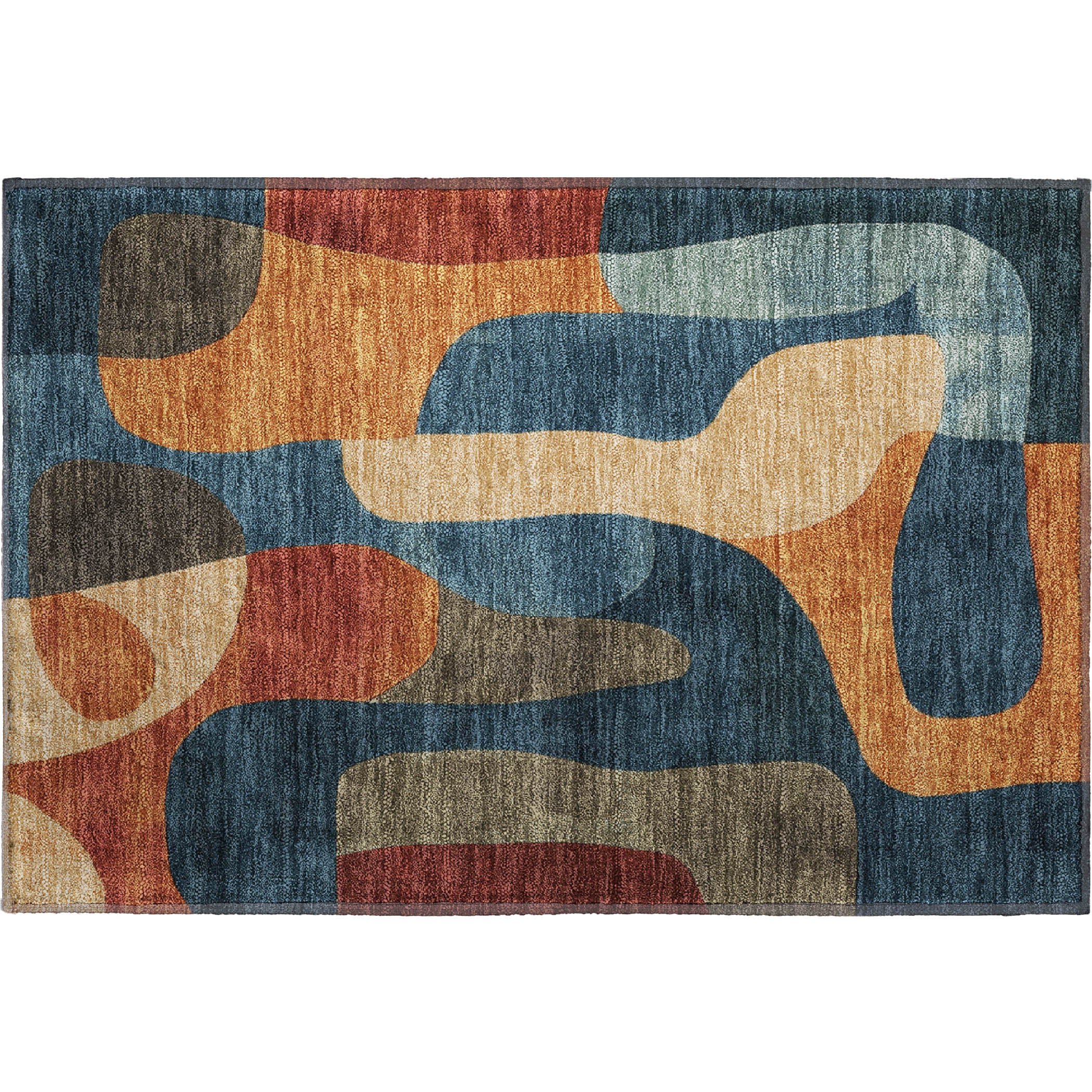 Bangkok Machine Washable Transitional Navy Blue Rug 1'8" x 2'6" #shape_Rectangle