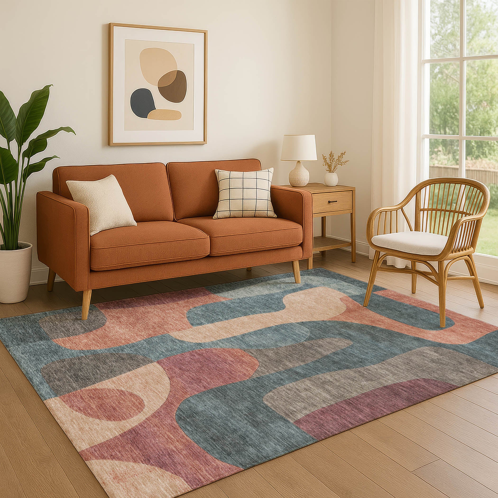 Bangkok Machine Washable Transitional Sage Green Rug 2'6" x 3'10" #shape_Rectangle