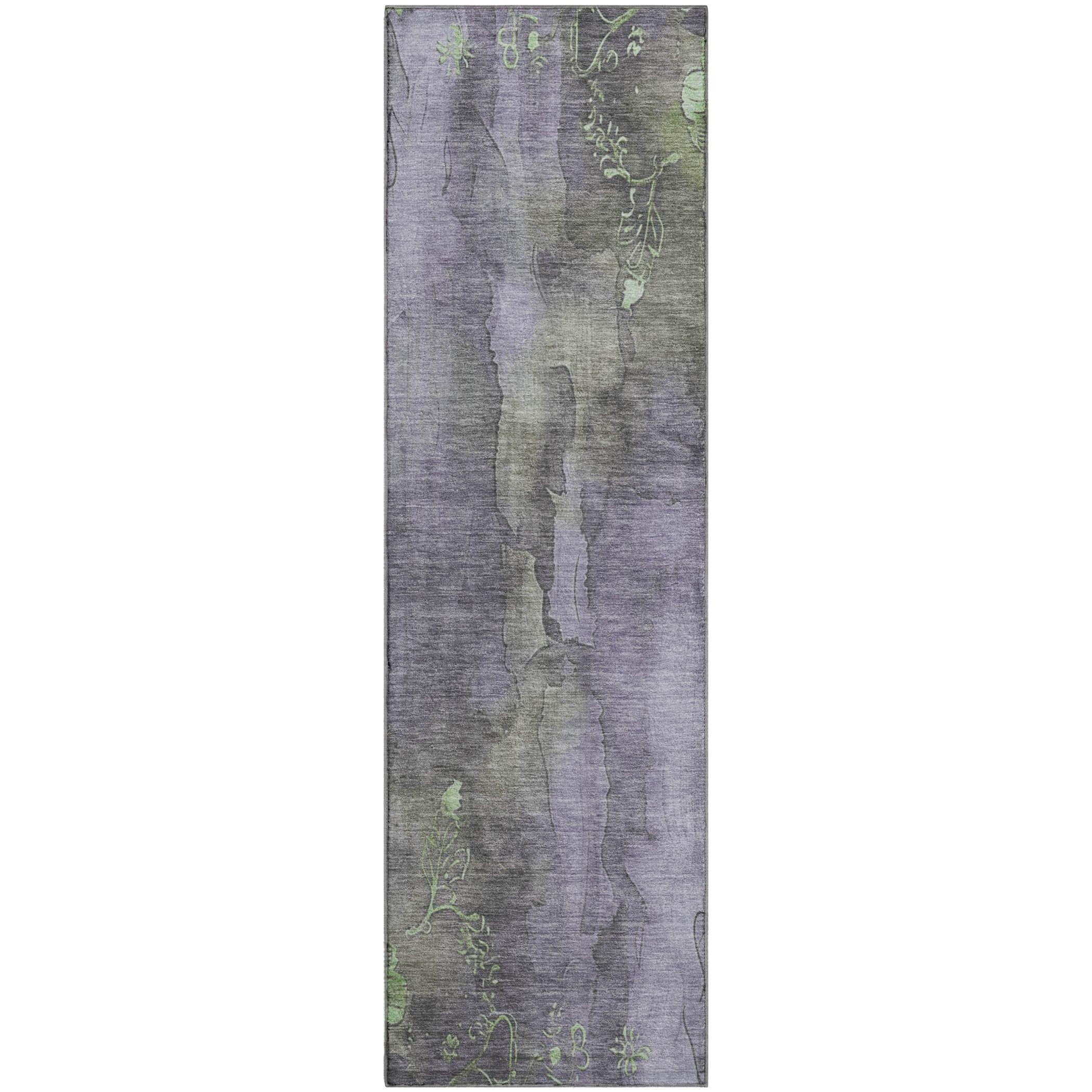 Lisbon Machine Washable Transitional Lavender Purple Rug 2'3" x 7'6" #shape_Runner