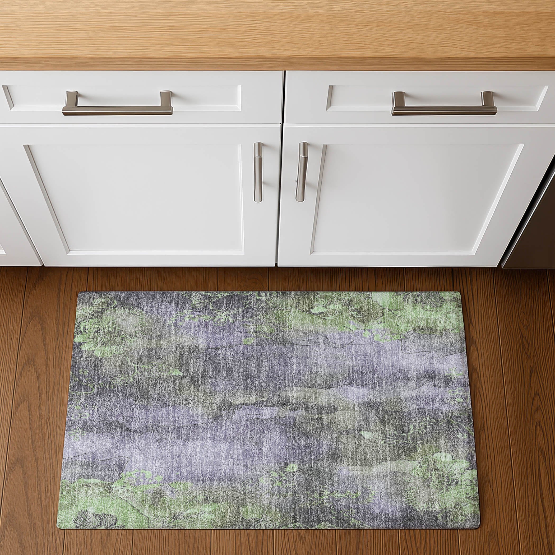 Lisbon Machine Washable Transitional Lavender Purple Rug 1'8" x 2'6" #shape_Rectangle