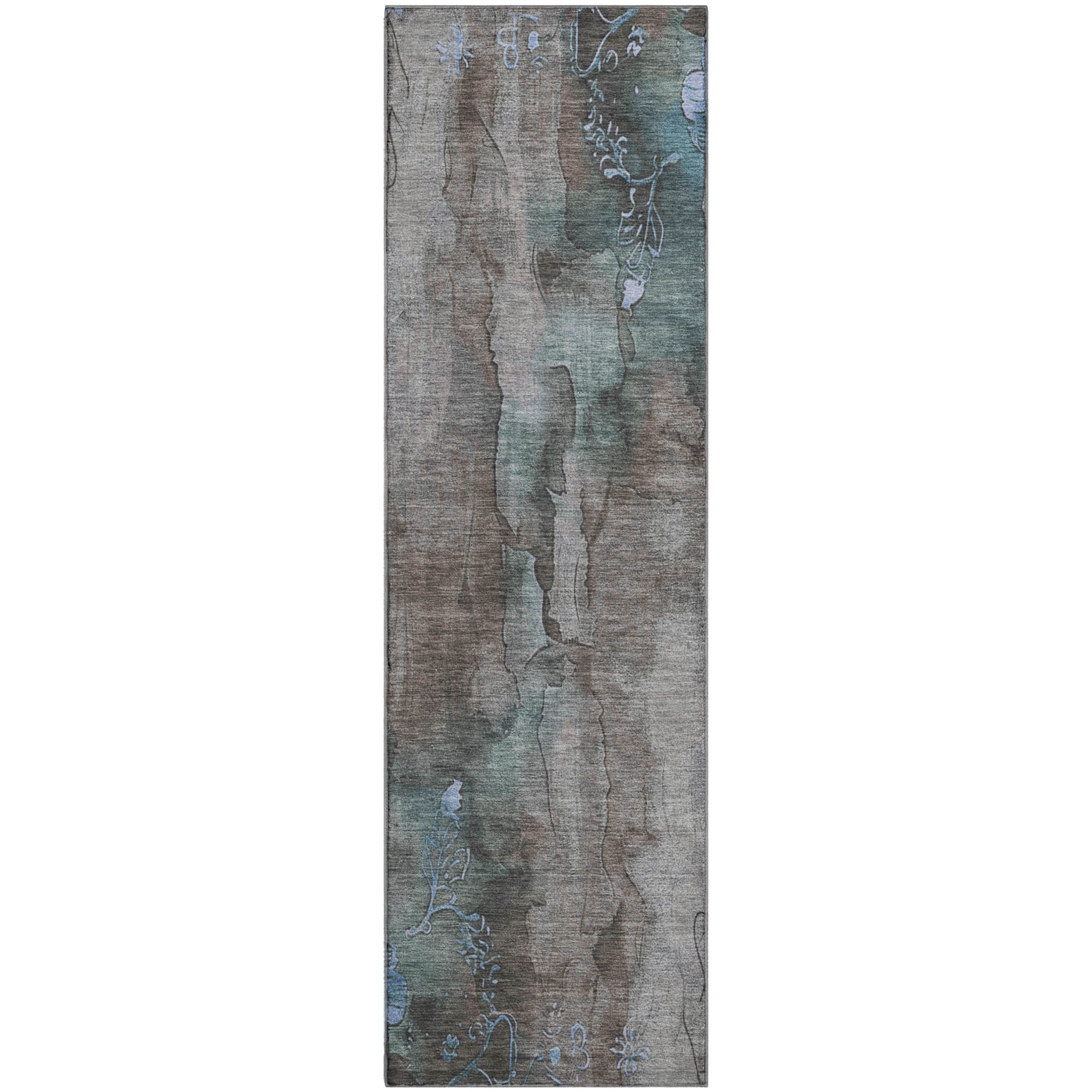Lisbon Machine Washable Transitional Taupe Brown Rug 2'3" x 7'6" #shape_Runner