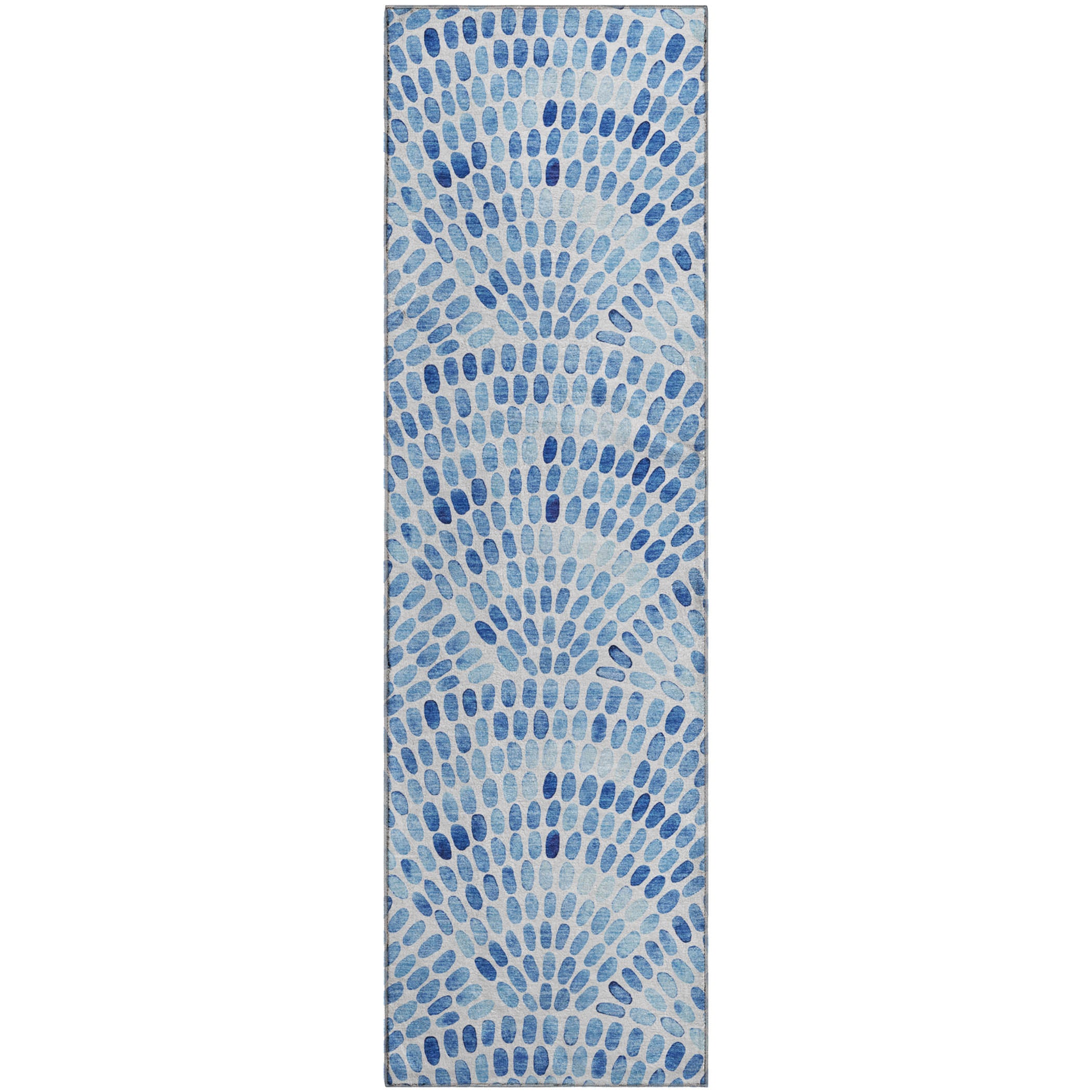 Mostar Machine Washable Coastal Blue Rug 2'3" x 7'6" #shape_Runner