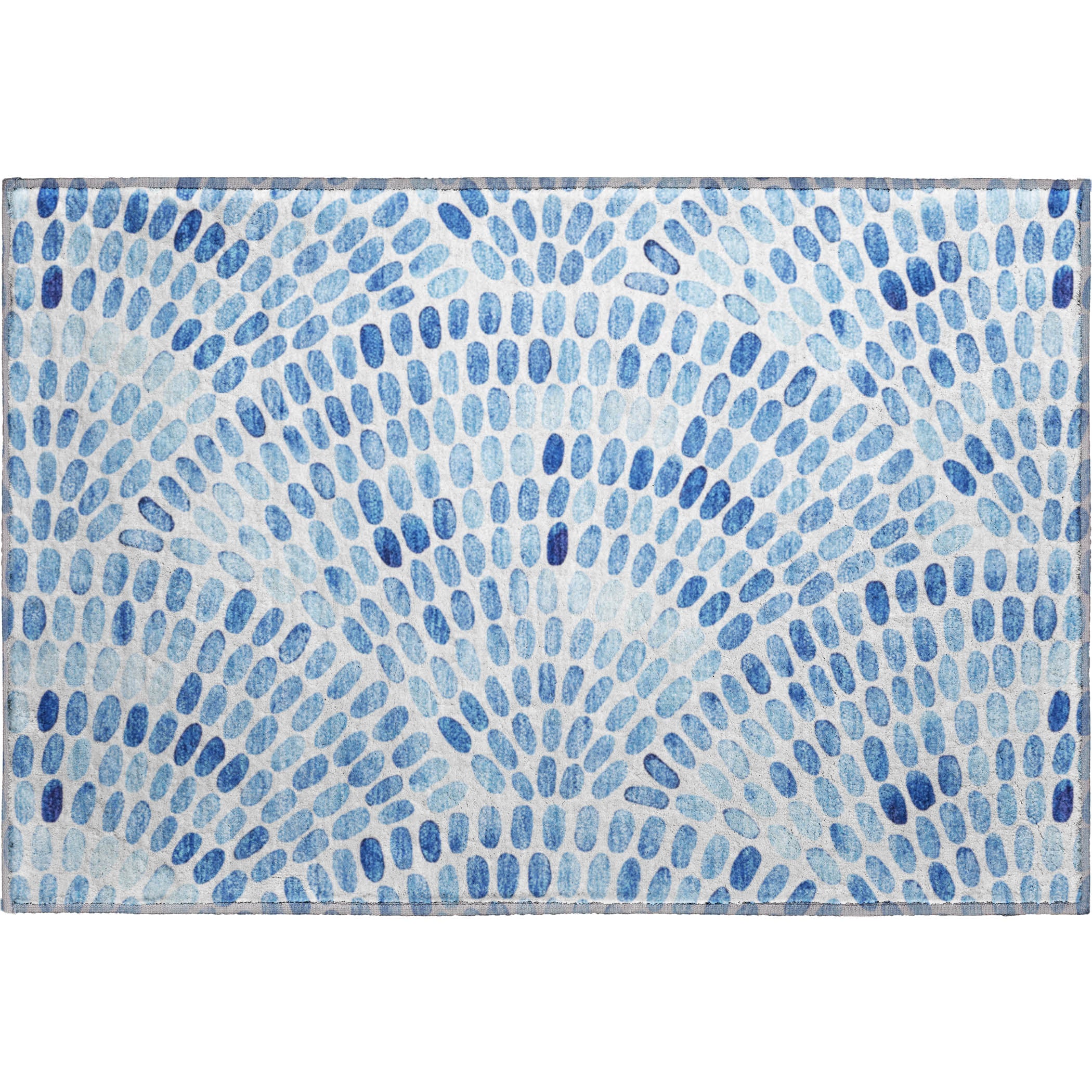 Mostar Machine Washable Coastal Blue Rug 1'8" x 2'6" #shape_Rectangle