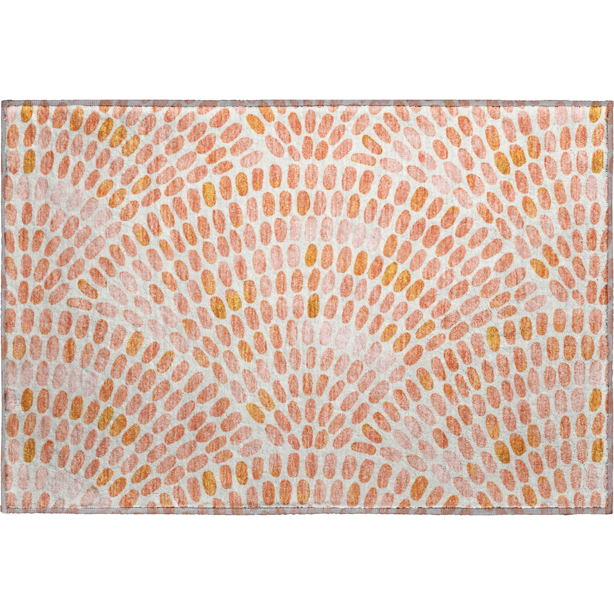 Mostar Machine Washable Coastal Peach Orange Rug 1'8" x 2'6" #shape_Rectangle