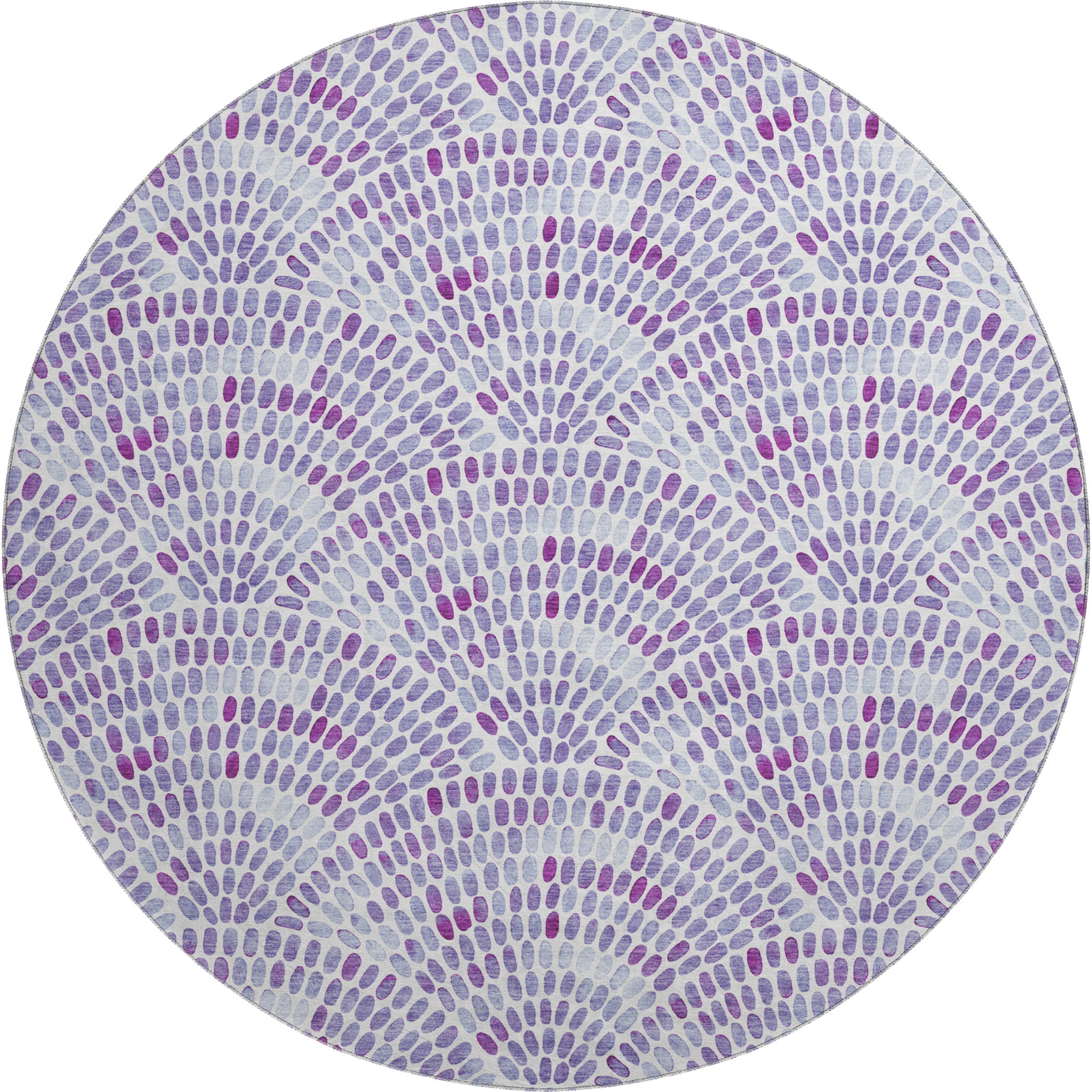 Mostar Machine Washable Coastal Purple Rug 8' x 8' #shape_Round