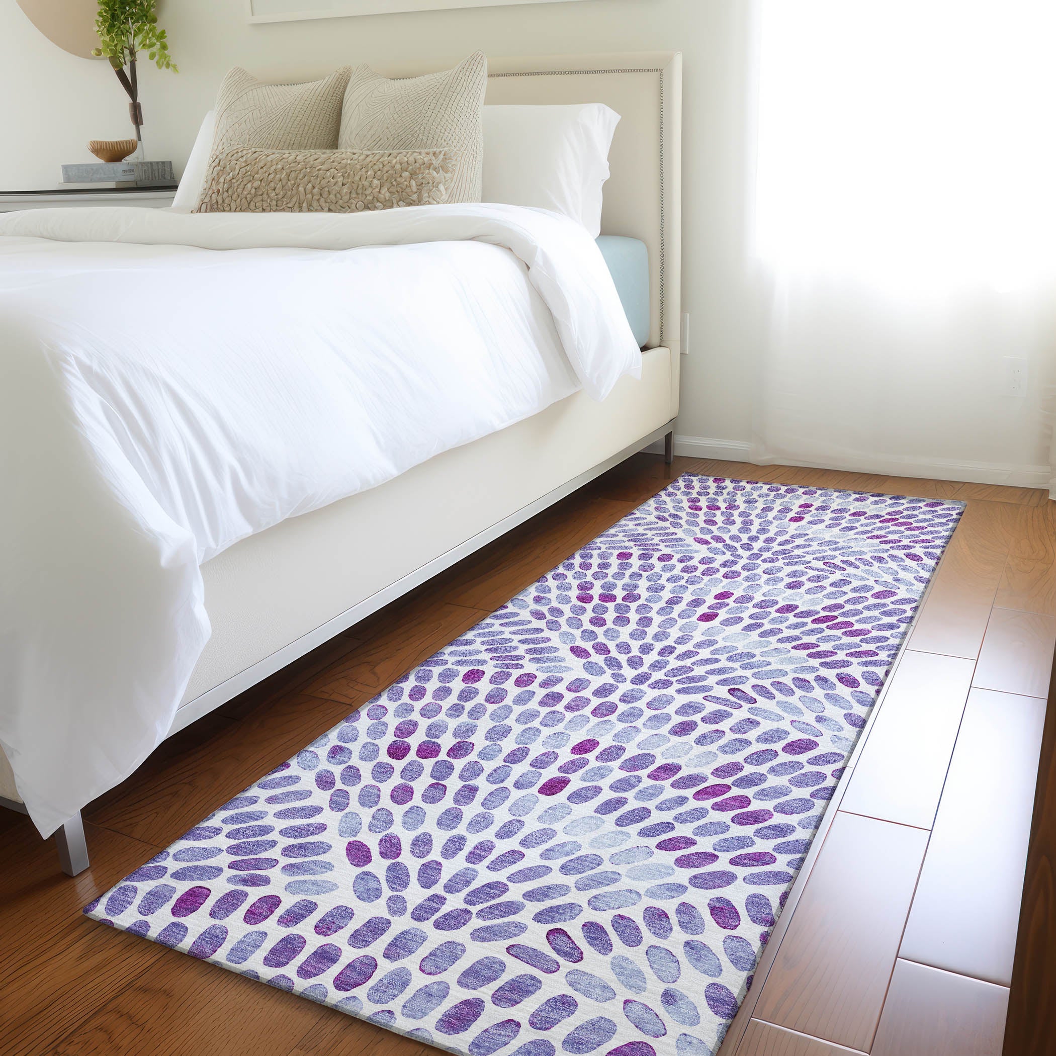 Mostar Machine Washable Coastal Purple Rug 2'3" x 7'6" #shape_Runner