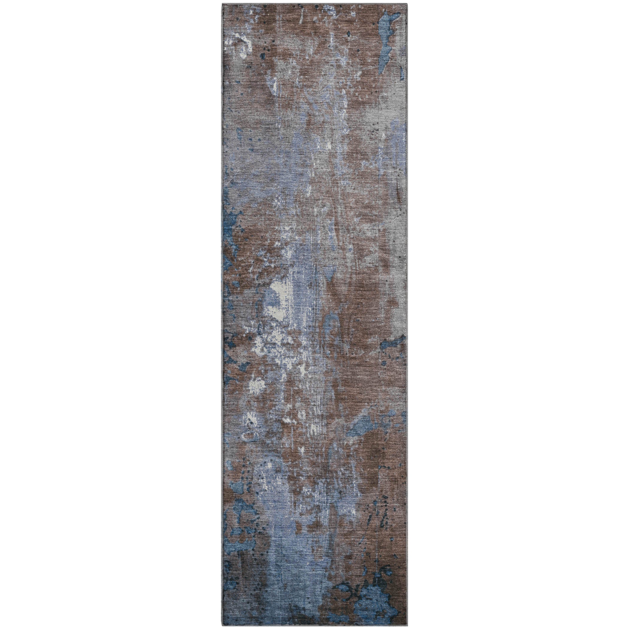 Mostar Machine Washable Transitional Coffee Brown Rug 2'3" x 7'6" #shape_Runner