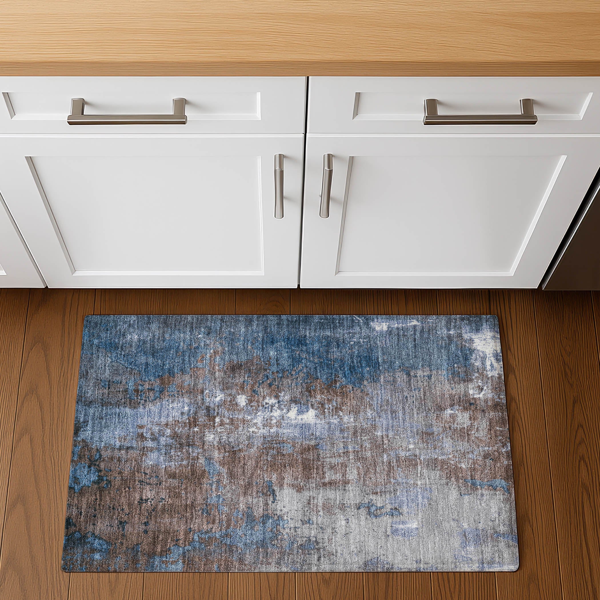 Mostar Machine Washable Transitional Coffee Brown Rug 1'8" x 2'6" #shape_Rectangle