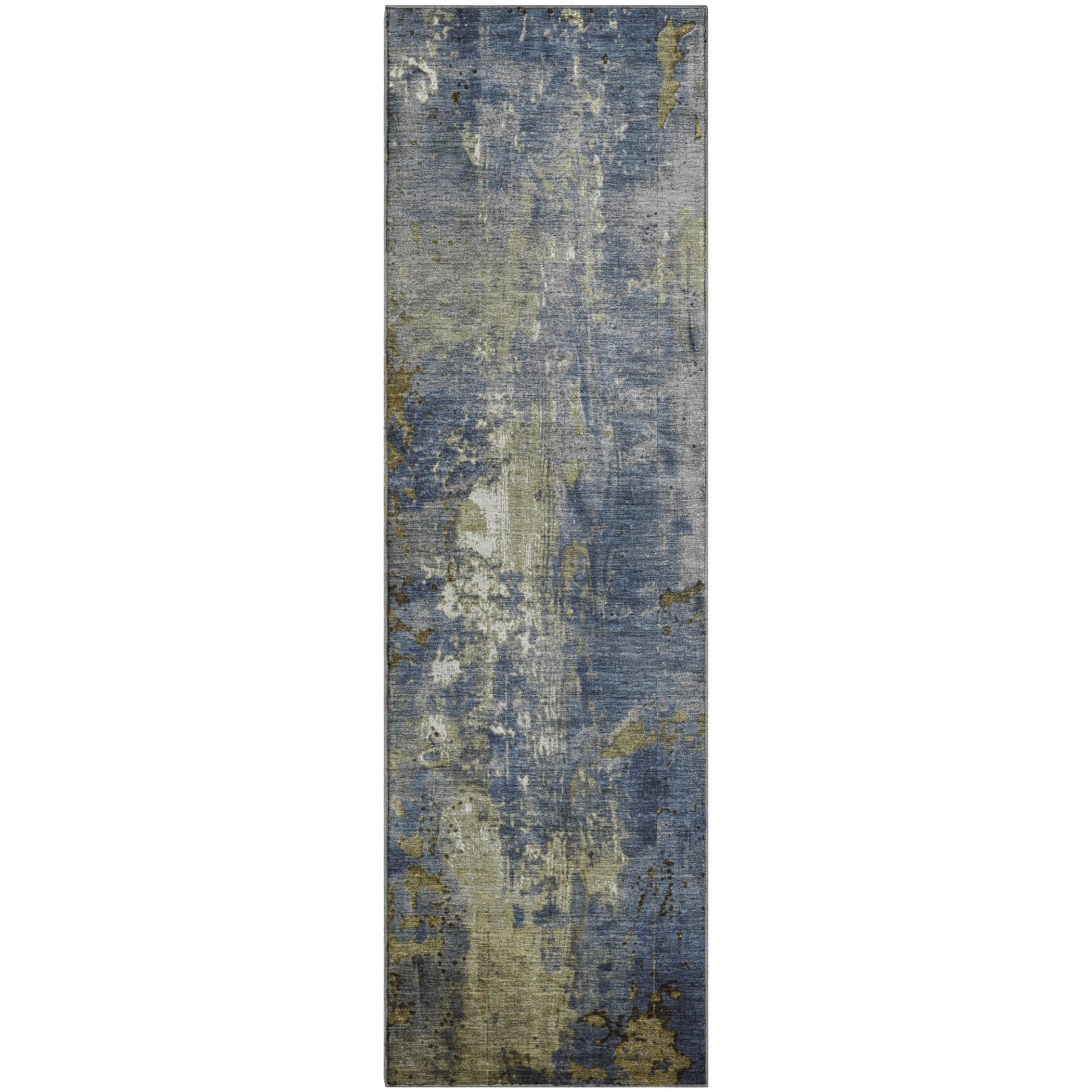 Mostar Machine Washable Transitional Khaki Brown Rug 2'3" x 7'6" #shape_Runner