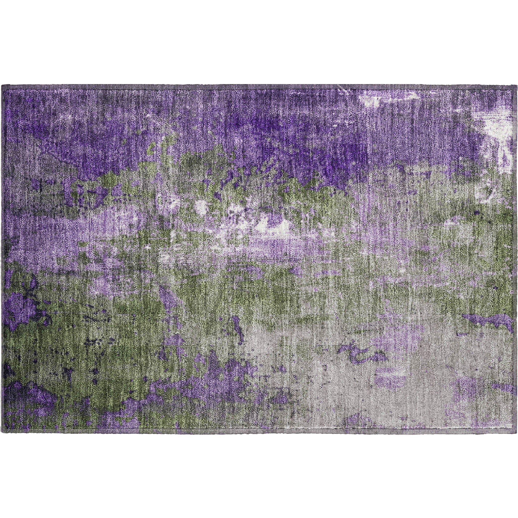 Mostar Machine Washable Transitional Olive Green Rug 1'8" x 2'6" #shape_Rectangle