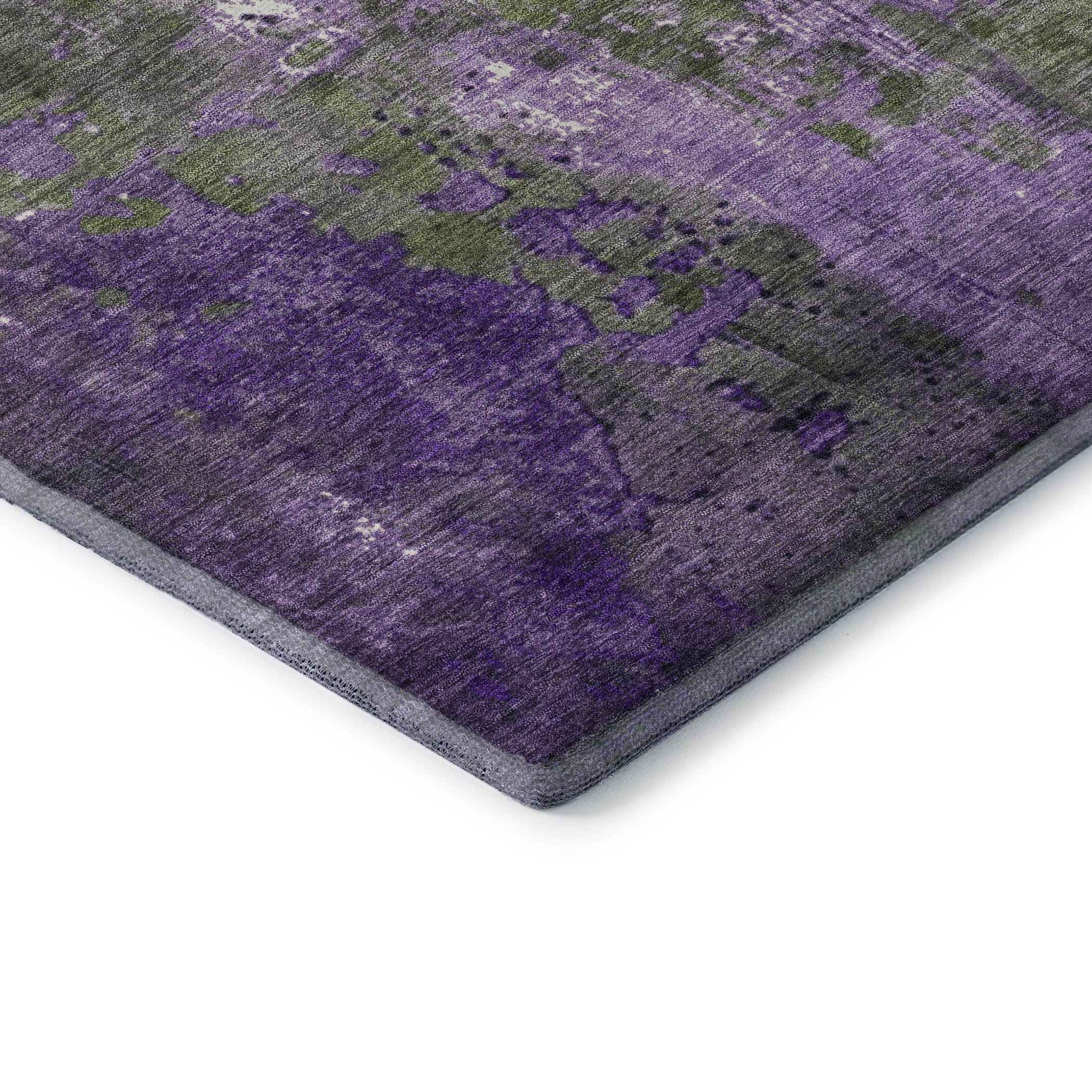 Mostar Machine Washable Transitional Olive Green Rug 1'8" x 2'6" #shape_Rectangle