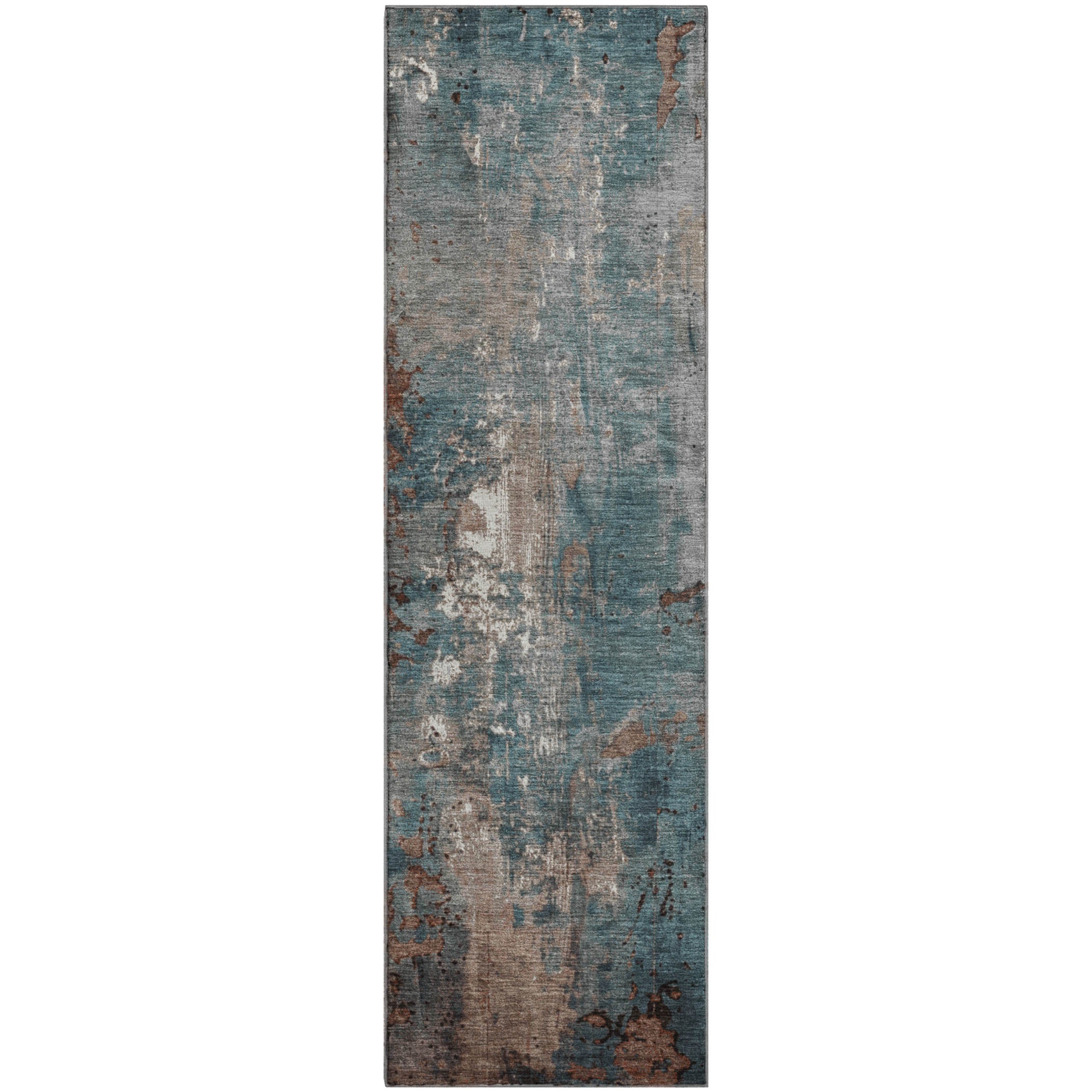 Mostar Machine Washable Transitional Paprika Orange Rug 2'3" x 7'6" #shape_Runner