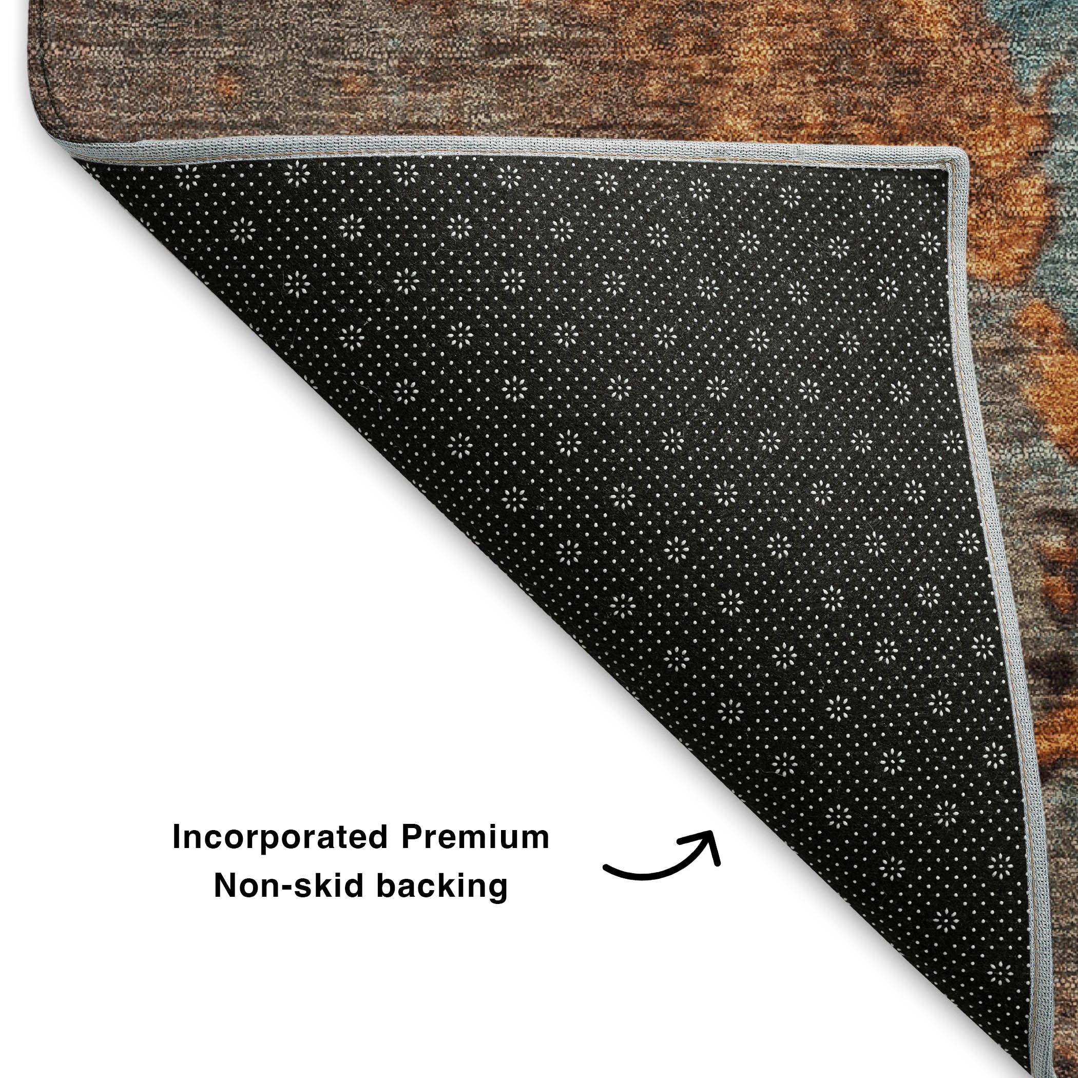 Mostar Machine Washable Transitional Teal Rug 1'8" x 2'6" #shape_Rectangle
