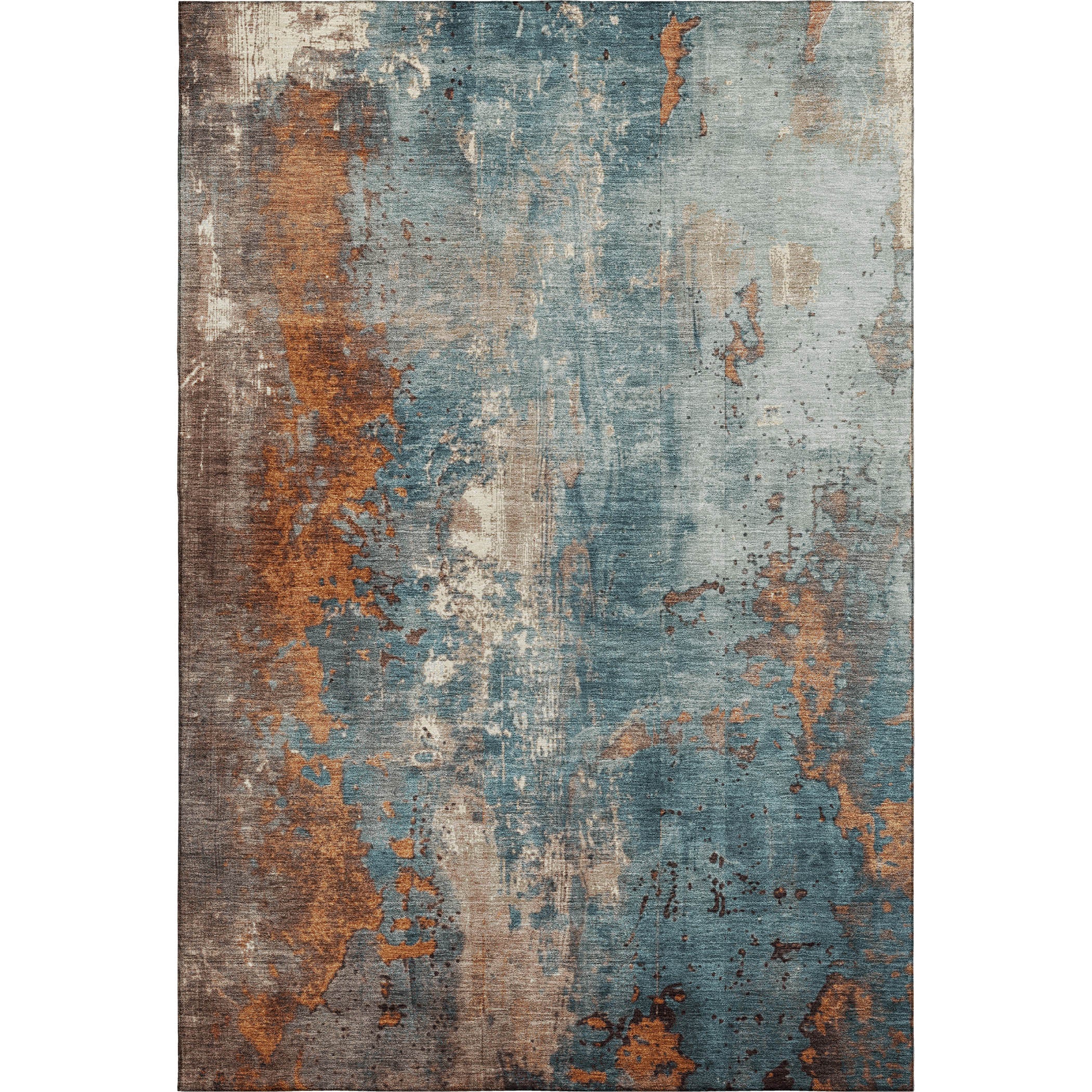 Mostar Machine Washable Transitional Teal Rug 2'6" x 3'10" #shape_Rectangle