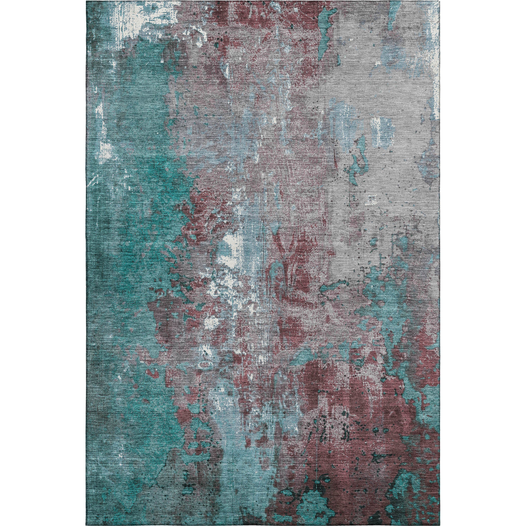 Mostar Machine Washable Transitional Turquoise Teal Rug 2'6" x 3'10" #shape_Rectangle
