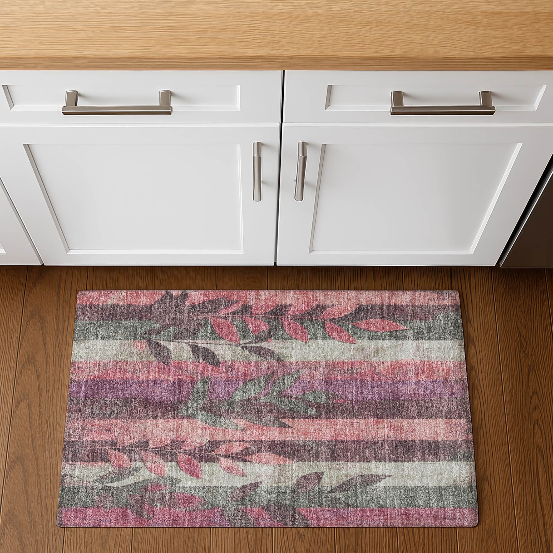 Split Machine Washable Transitional Blush Pink Rug 1'8" x 2'6" #shape_Rectangle
