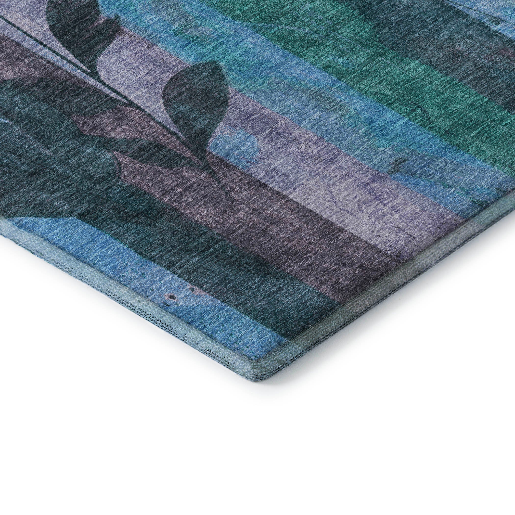 Split Machine Washable Transitional Denim Blue Rug 1'8" x 2'6" #shape_Rectangle