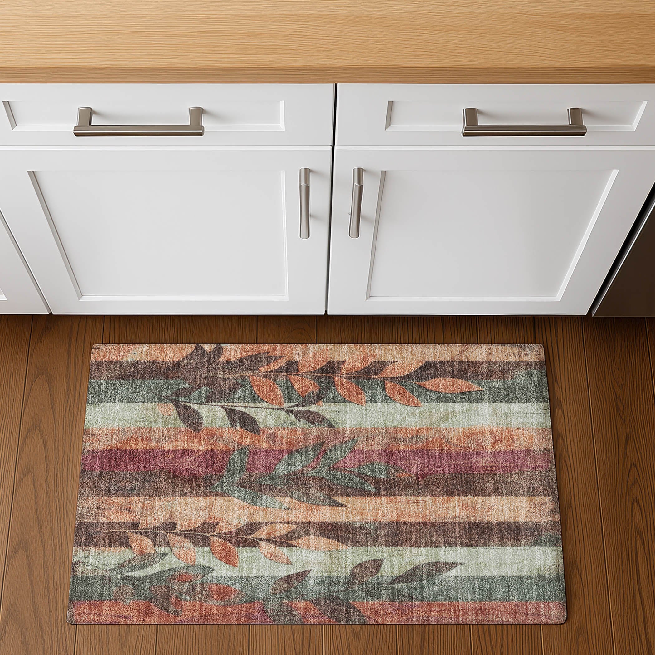 Split Machine Washable Transitional Terracotta Orange Rug 1'8" x 2'6" #shape_Rectangle