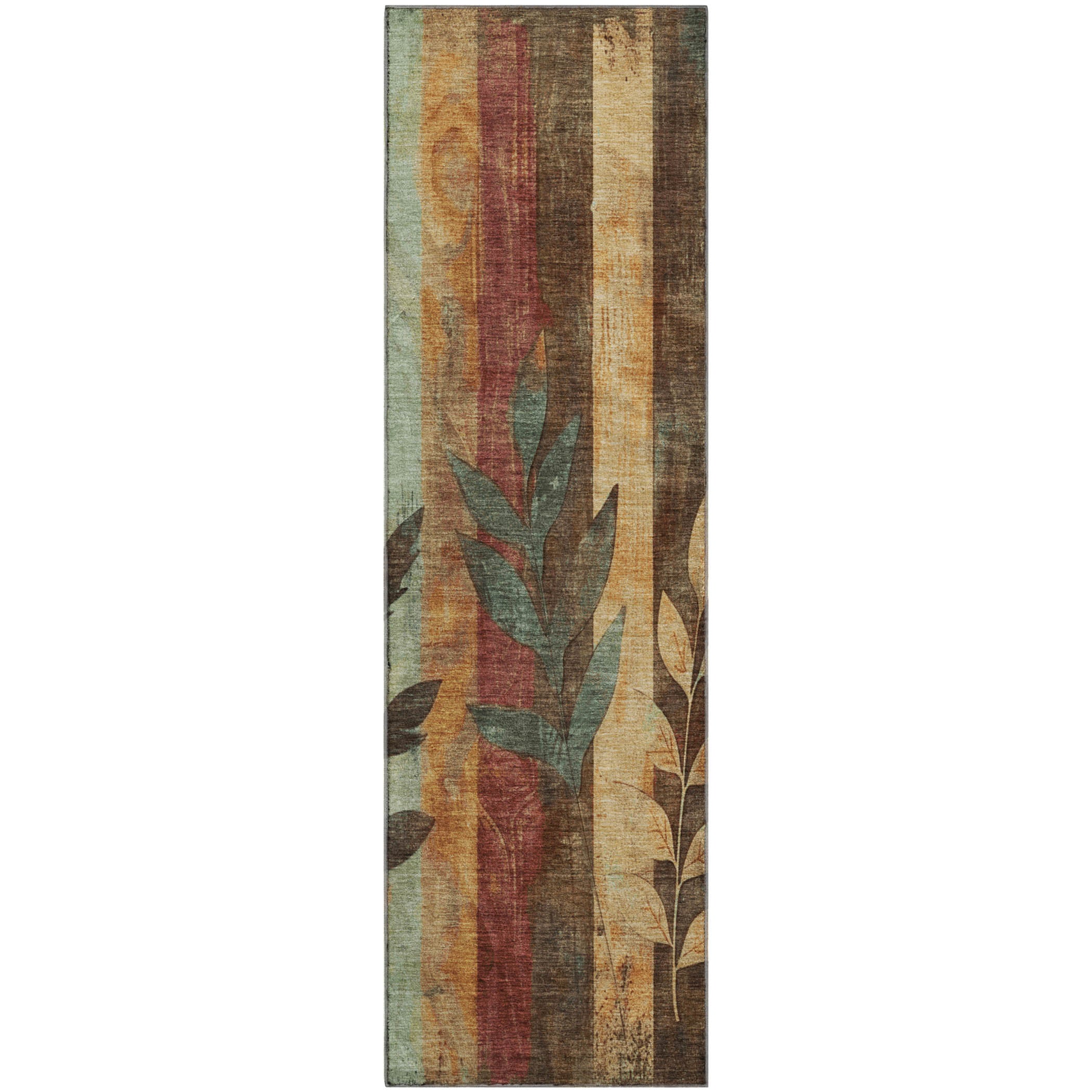Split Machine Washable Transitional Wheat Gold Rug 2'3" x 7'6" #shape_Runner
