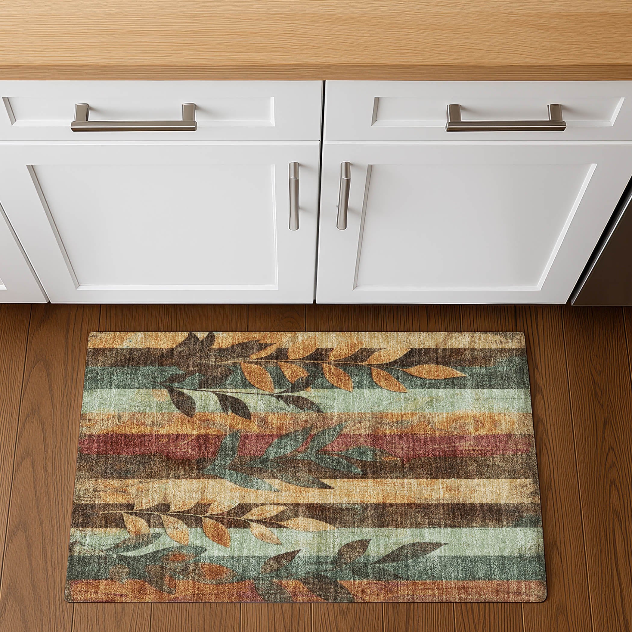 Split Machine Washable Transitional Wheat Gold Rug 1'8" x 2'6" #shape_Rectangle