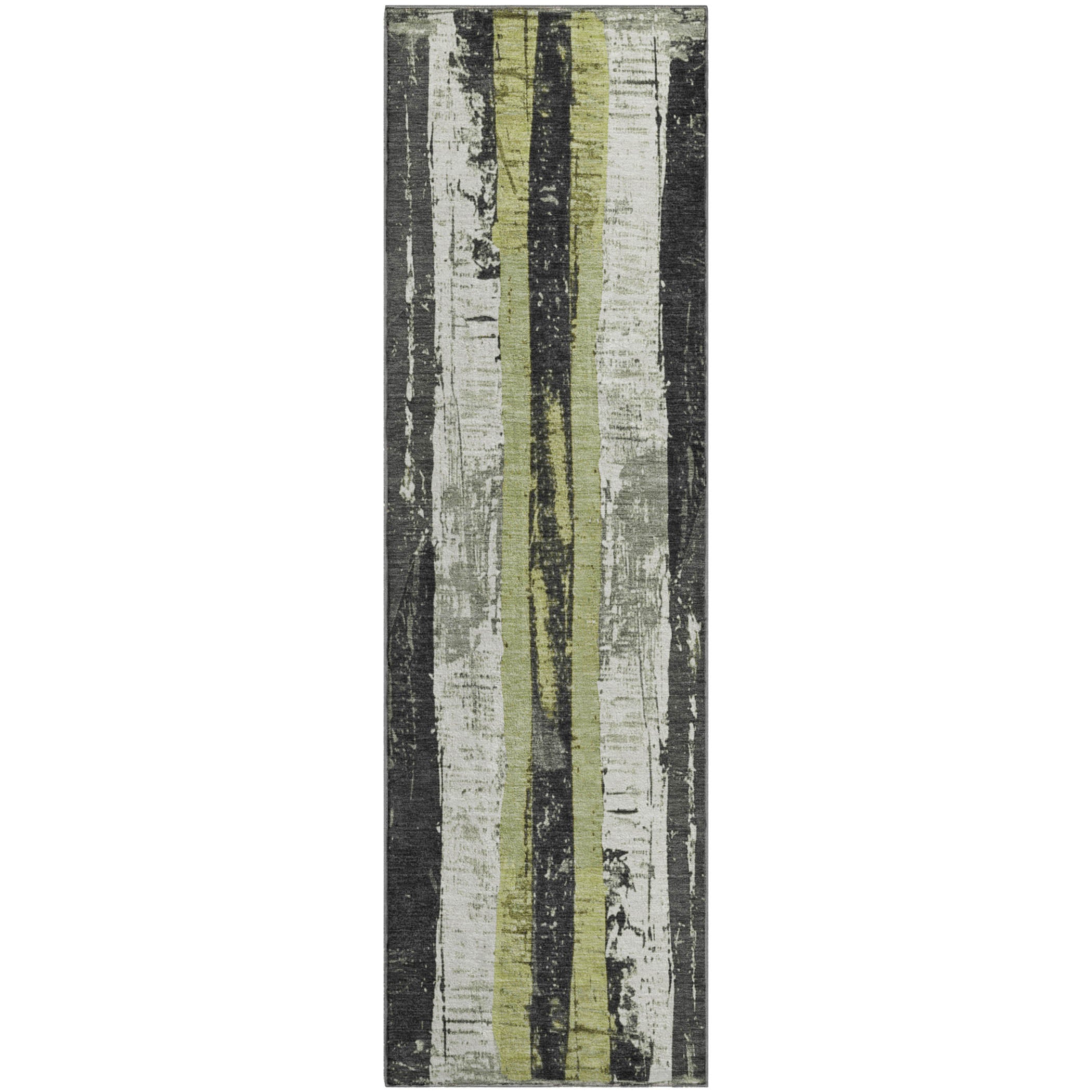 Florence Machine Washable Transitional Aloe Green Rug 2'3" x 7'6" #shape_Runner