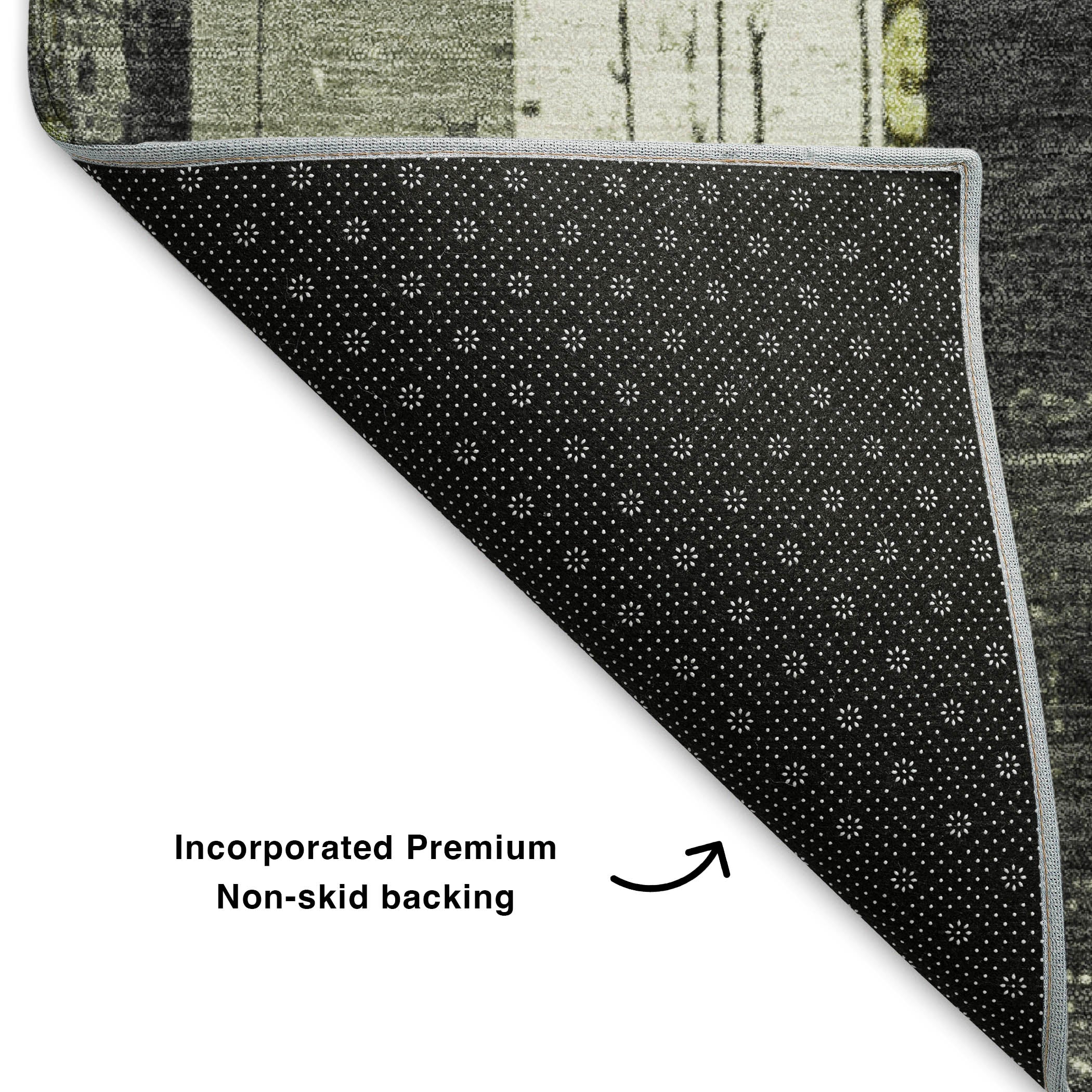 Florence Machine Washable Transitional Aloe Green Rug 1'8" x 2'6" #shape_Rectangle
