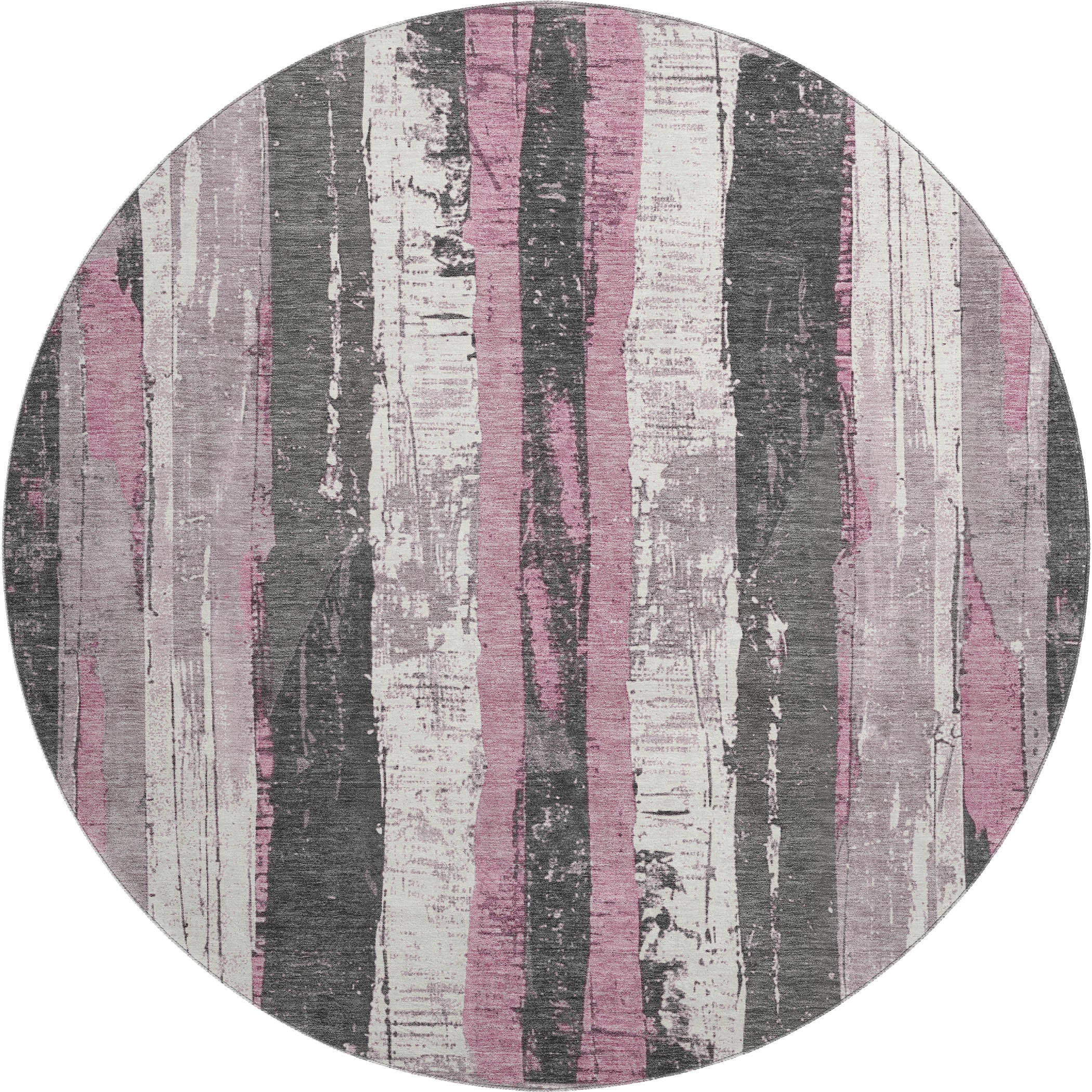 Florence Machine Washable Transitional Blush Pink Rug 8' x 8' #shape_Round