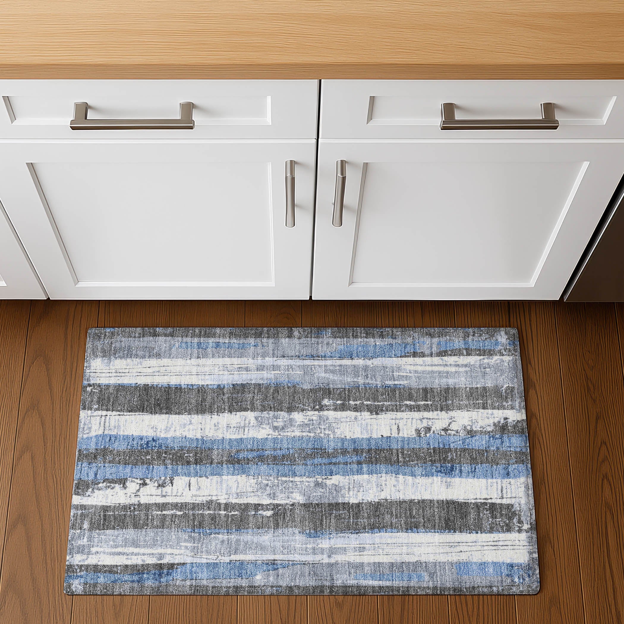 Florence Machine Washable Transitional Denim Blue Rug 1'8" x 2'6" #shape_Rectangle