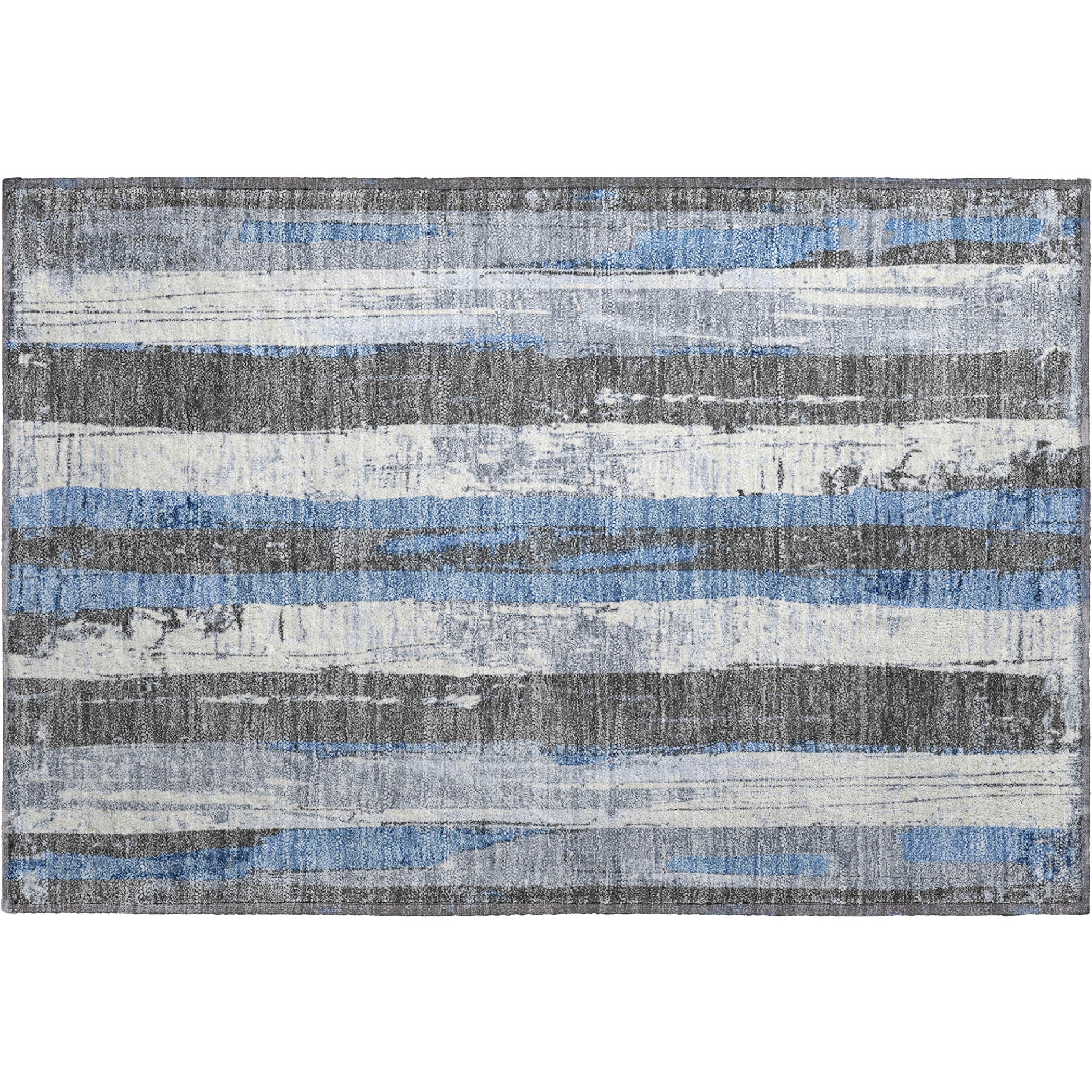 Florence Machine Washable Transitional Denim Blue Rug 1'8" x 2'6" #shape_Rectangle